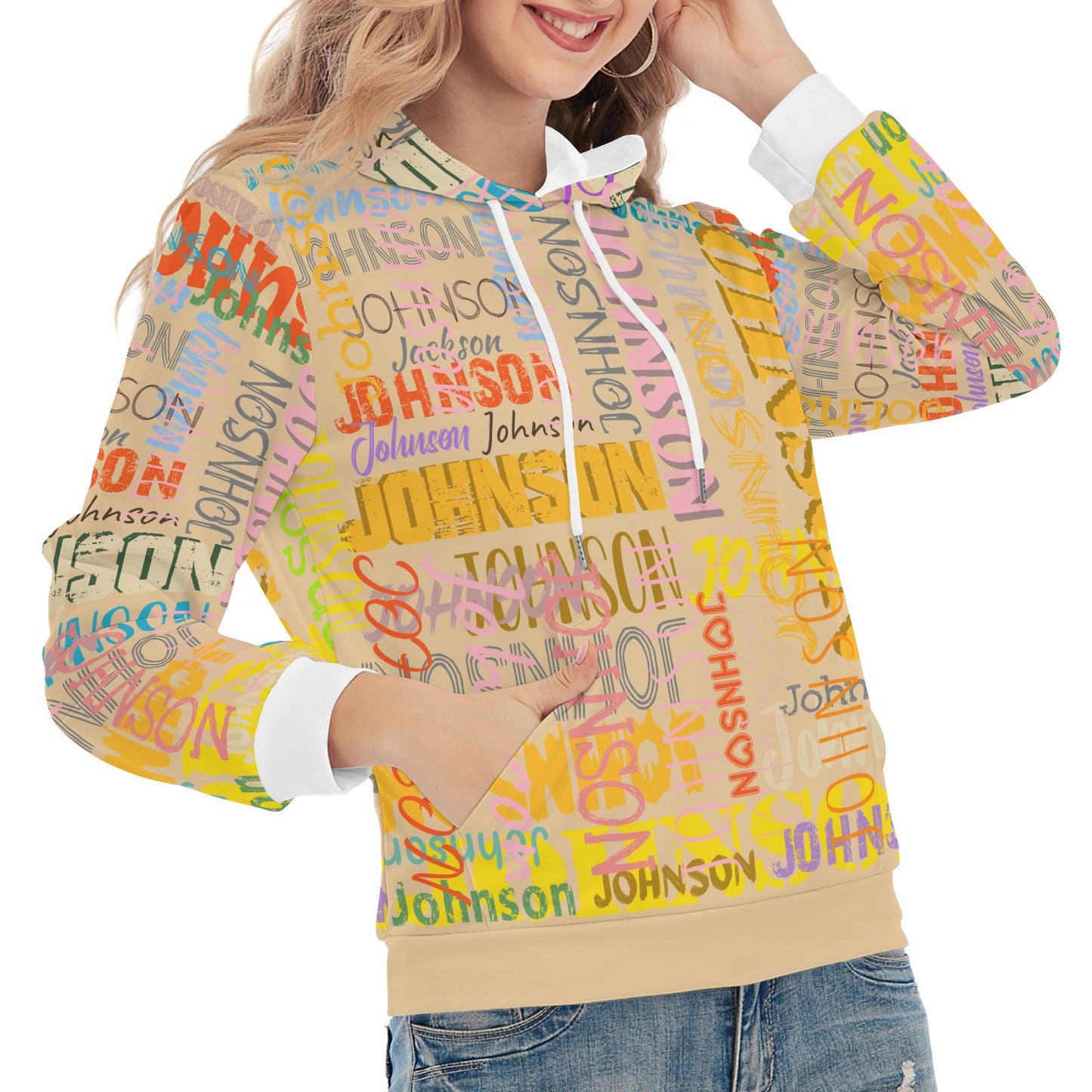 Light Yellow Unisex Heavy Blend Hoodie Custom Hoodie Design Your Own Personalized Hoodies for Women