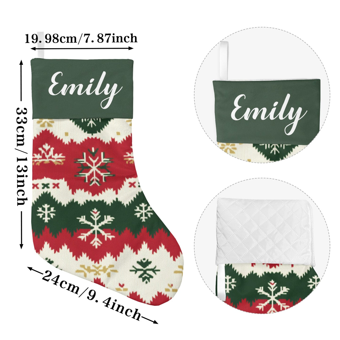Snowflakes Christmas Stocking