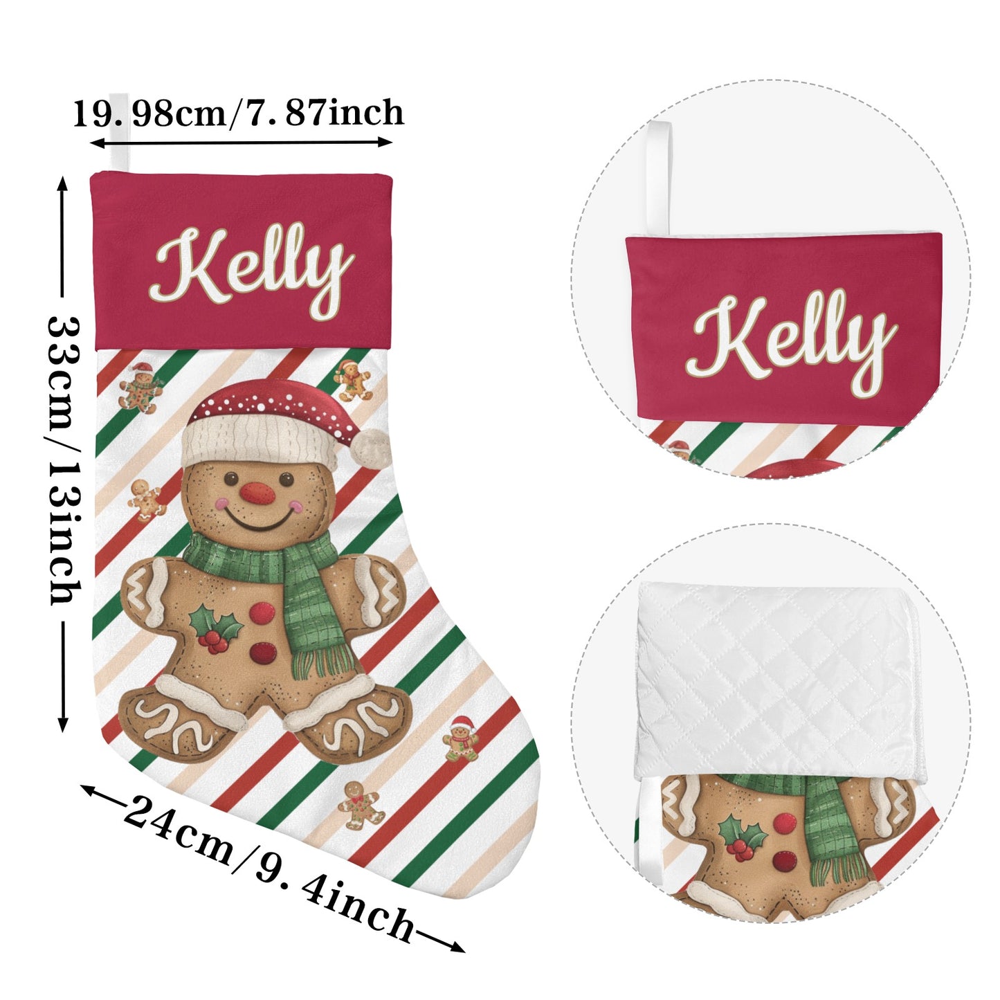 Snow Christmas Stocking Custom Name Santa Socks Gift