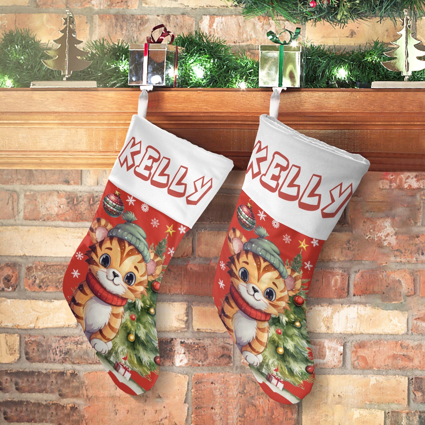 Christmas Ball Christmas Stocking Custom Name Santa Socks Gift
