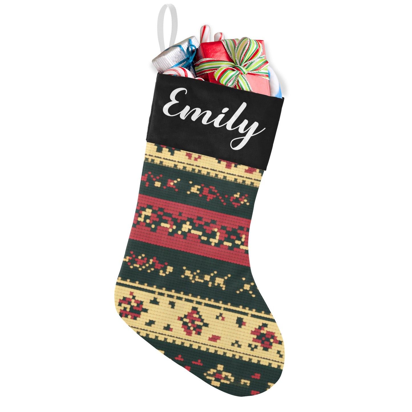 Black Christmas Stocking Custom Name Christmas Socks Gift