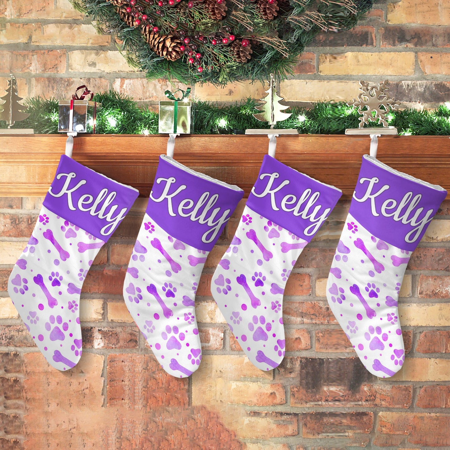 Bone Christmas Stocking Custom Name Santa Socks Gift