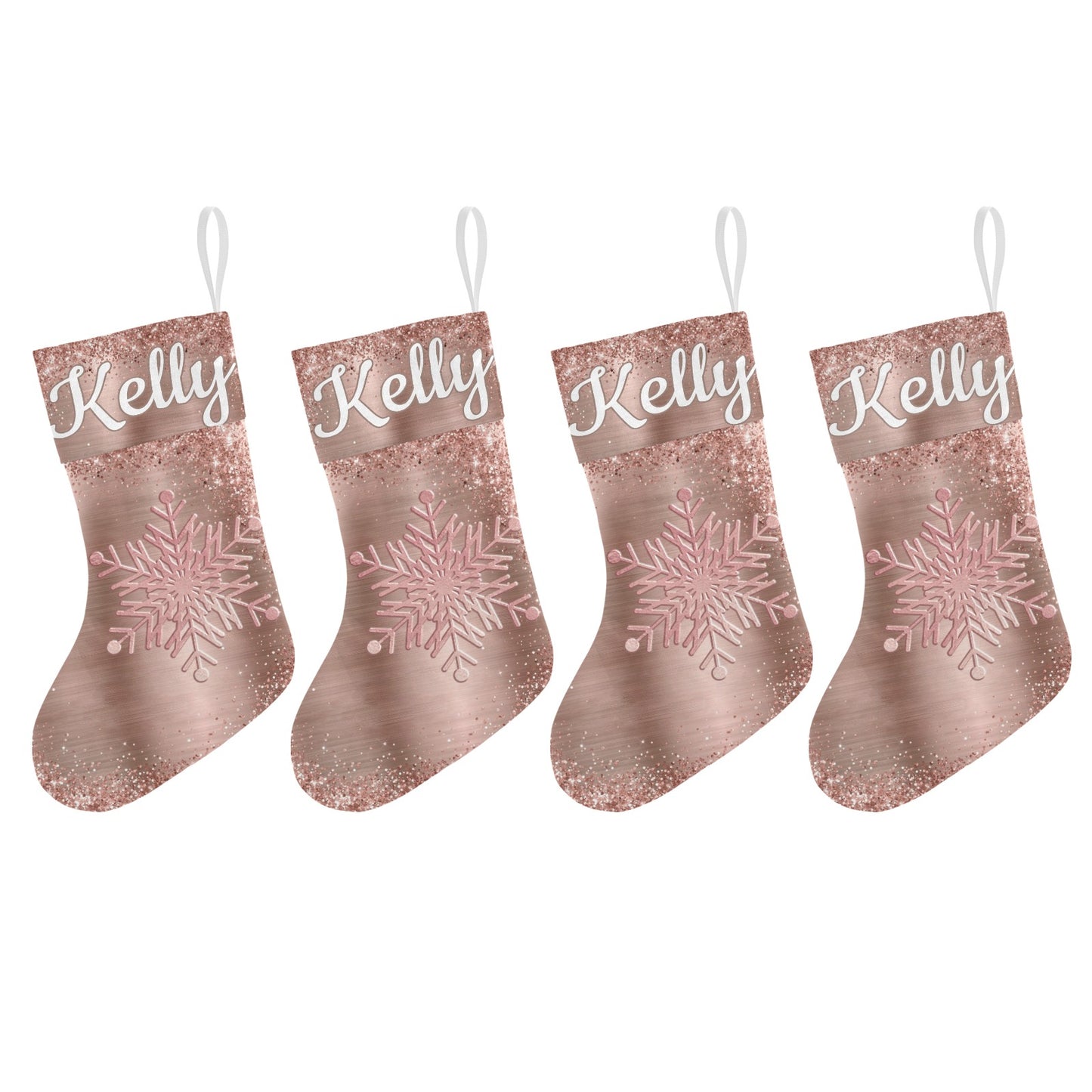 Snow Christmas Stocking Custom Name Santa Socks Gift