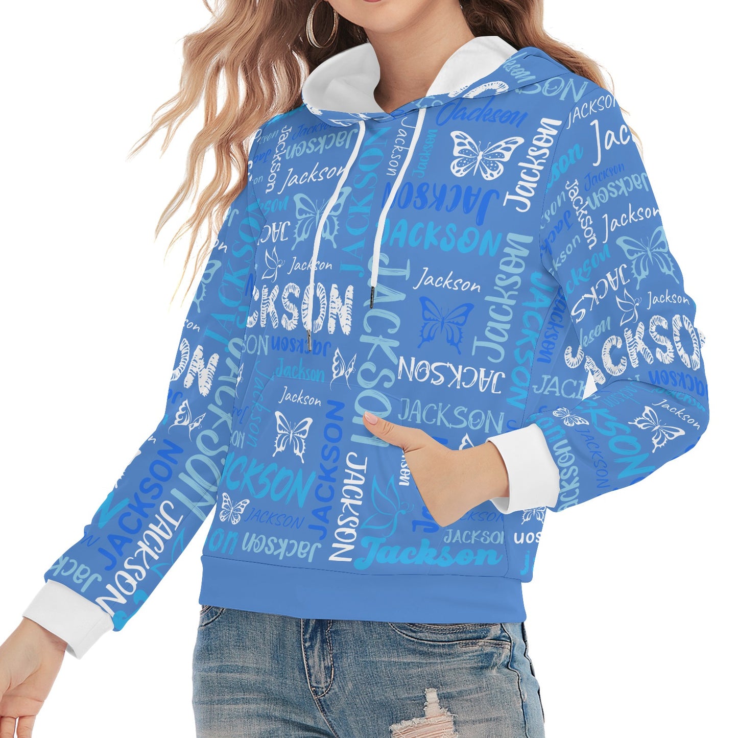 Blue Unisex Heavy Blend Hoodie Custom Hoodie Design Your Own Personalized Hoodies for Women