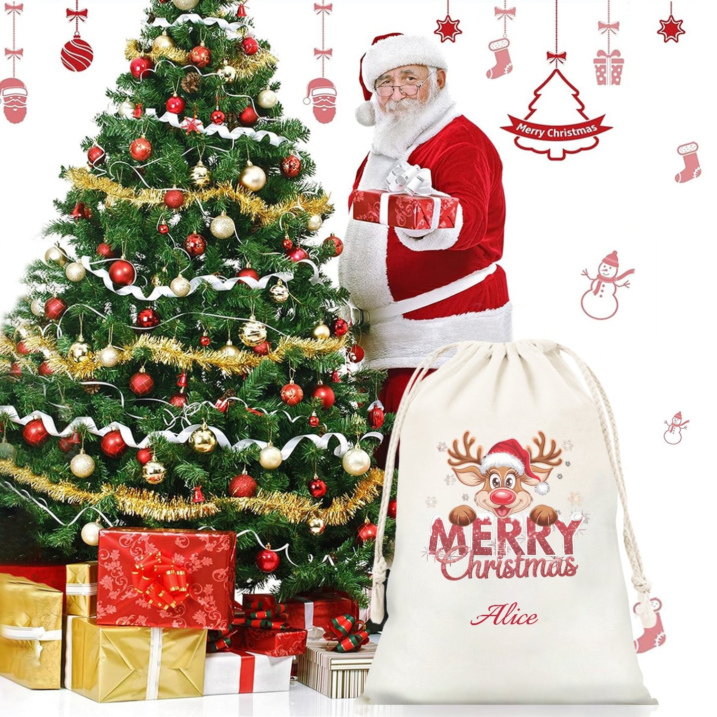deer Christmas Gift Bag 2024 Christmas Best Gift for Children