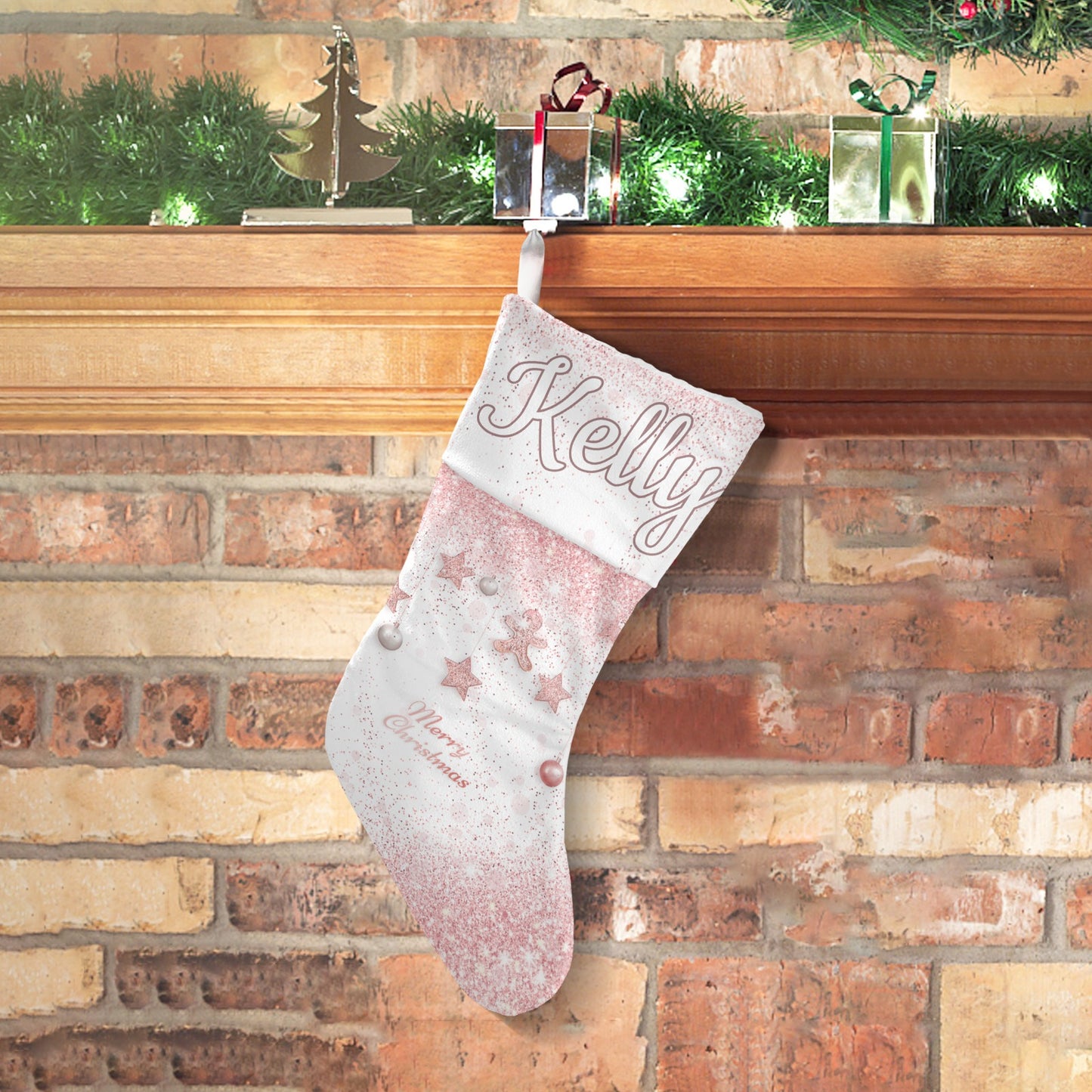 Cookie Christmas Stocking Custom Name Santa Socks Gift