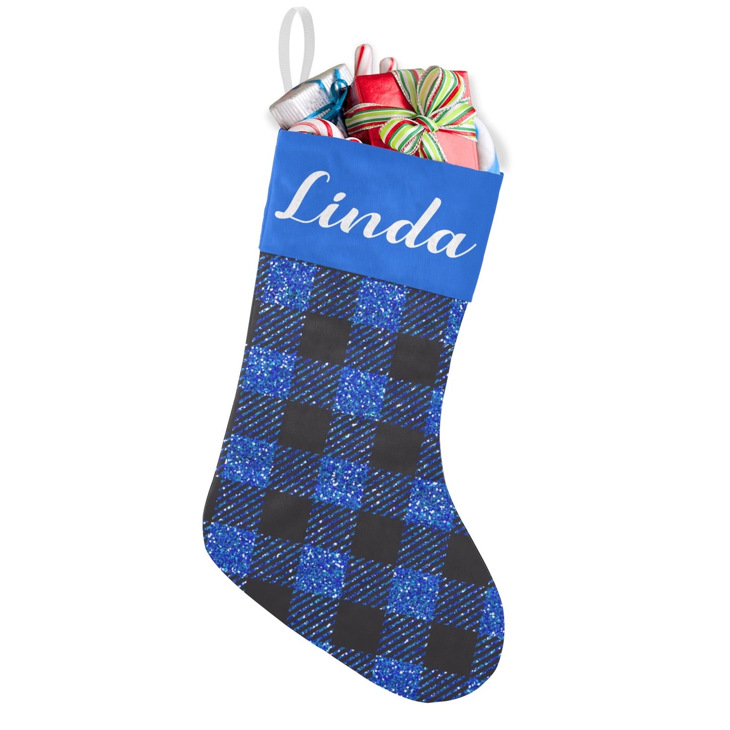 Blue Buffalo Bling Christmas Stocking Custom Name Christmas Socks Gift