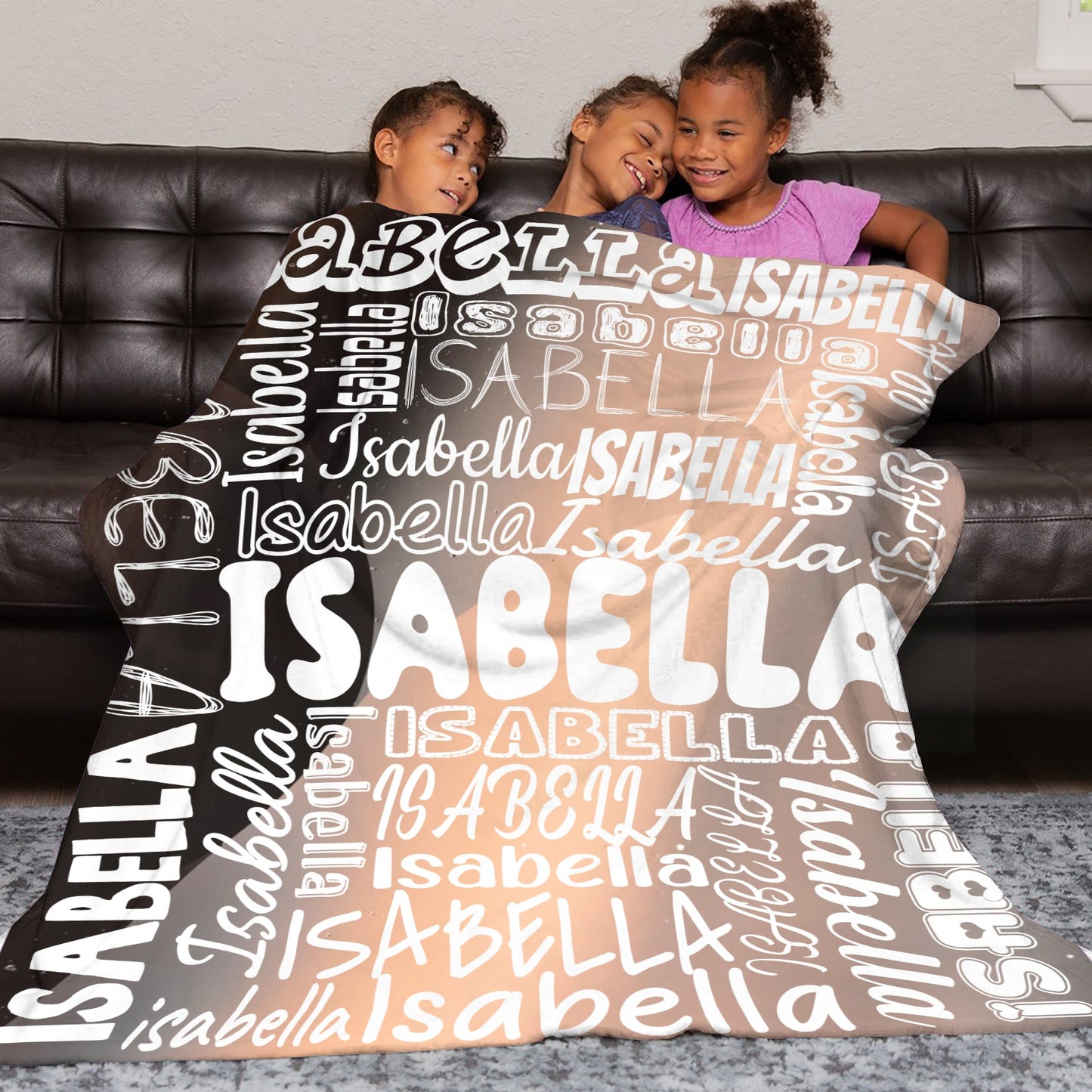 Star Flannel Blanket Name Blanket Personalized Blanket for Adult Kids Flannel Customize Throw Blanket Custom