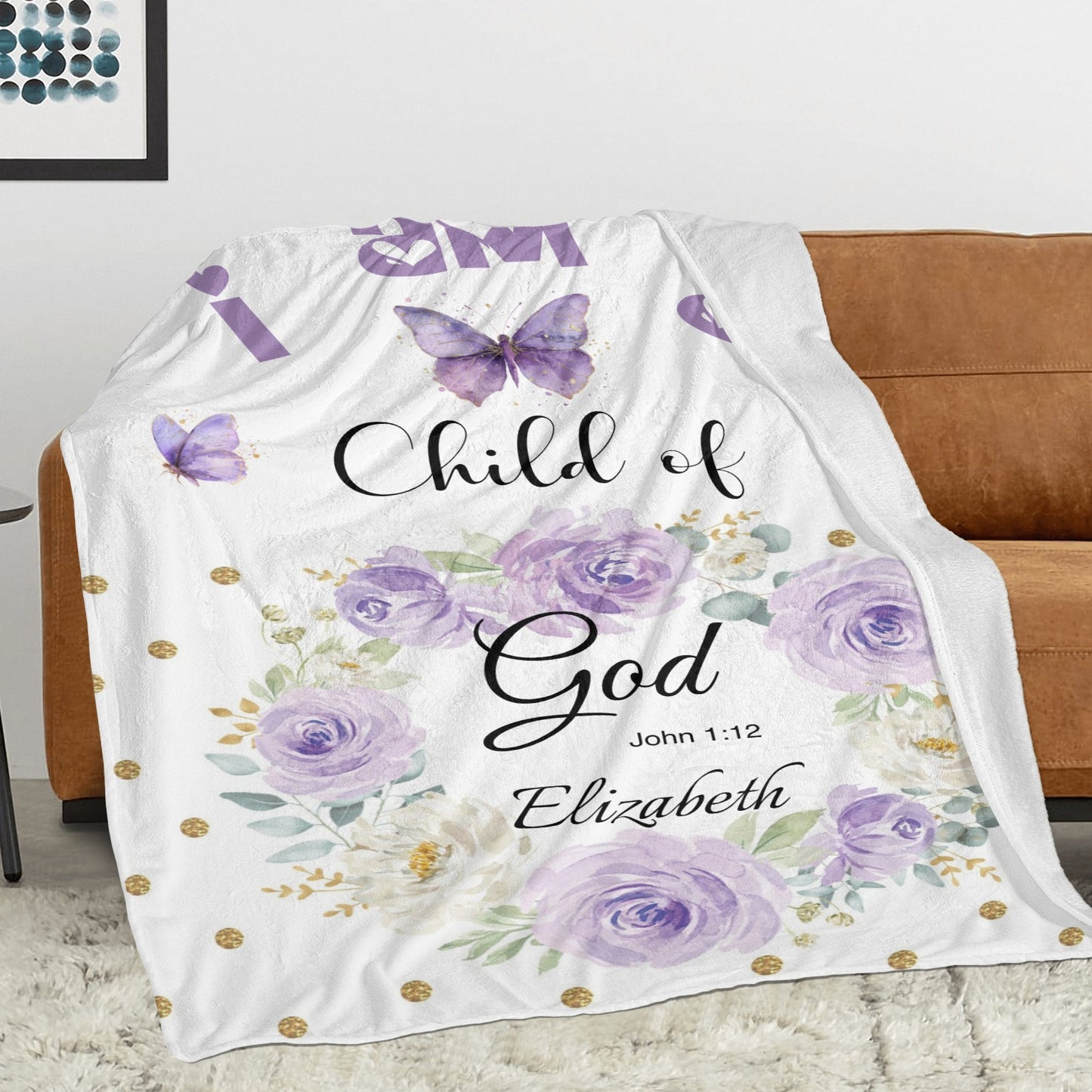 I Am A Child of God Flannel Blanket Custom Name Blanket Gift for Men Women