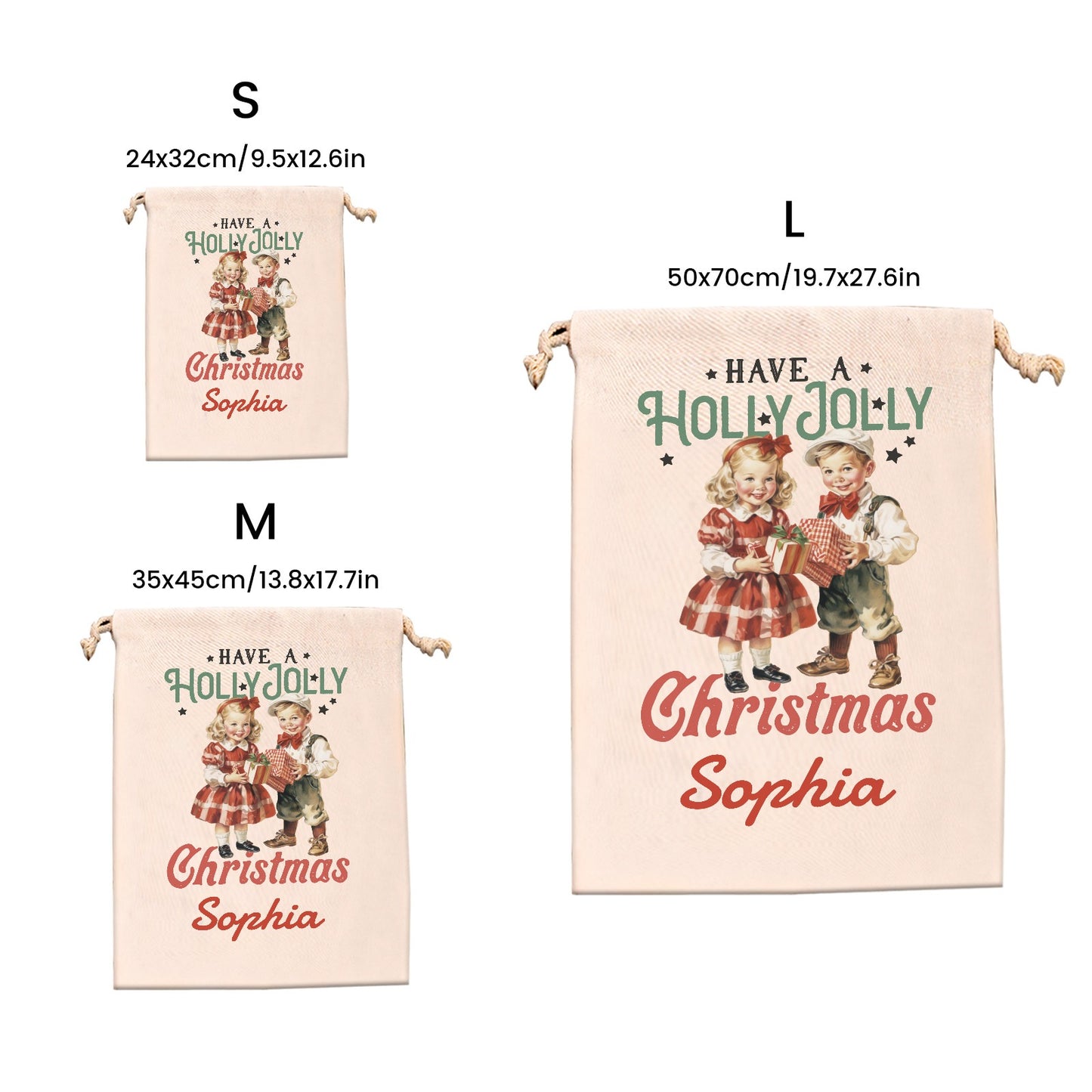 kids Christmas Gift Bag Personalized Christmas Wrapping Gift Bags