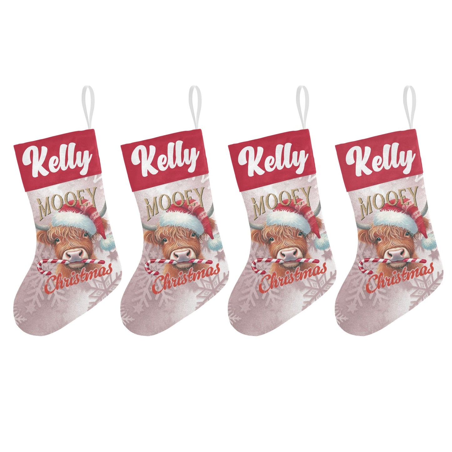 Cow Christmas Stocking Custom Name Santa Socks Gift