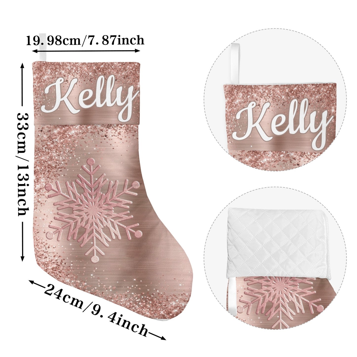Snow Christmas Stocking Custom Name Santa Socks Gift