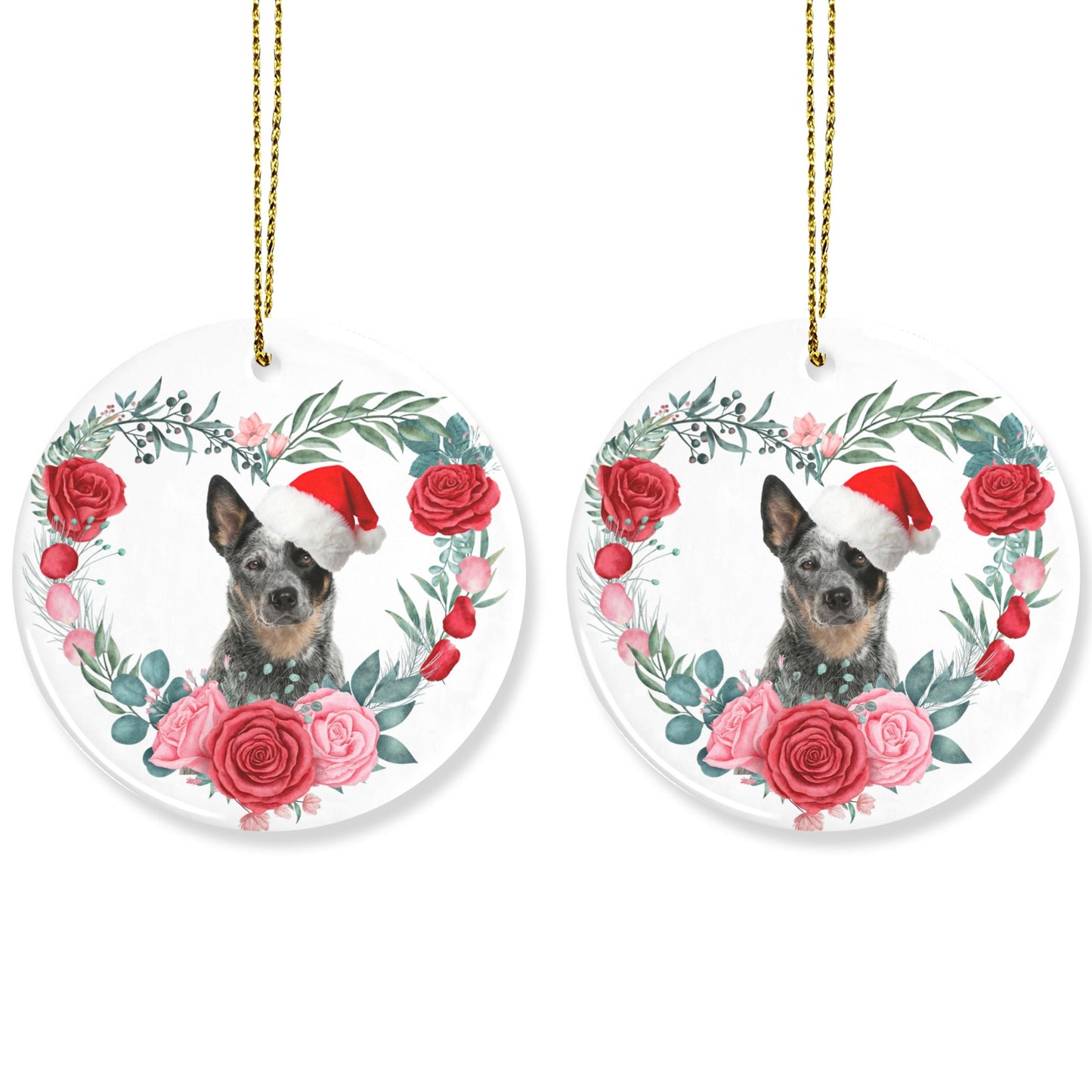flower (123) Christmas Ornaments Custom Name Santa Gift