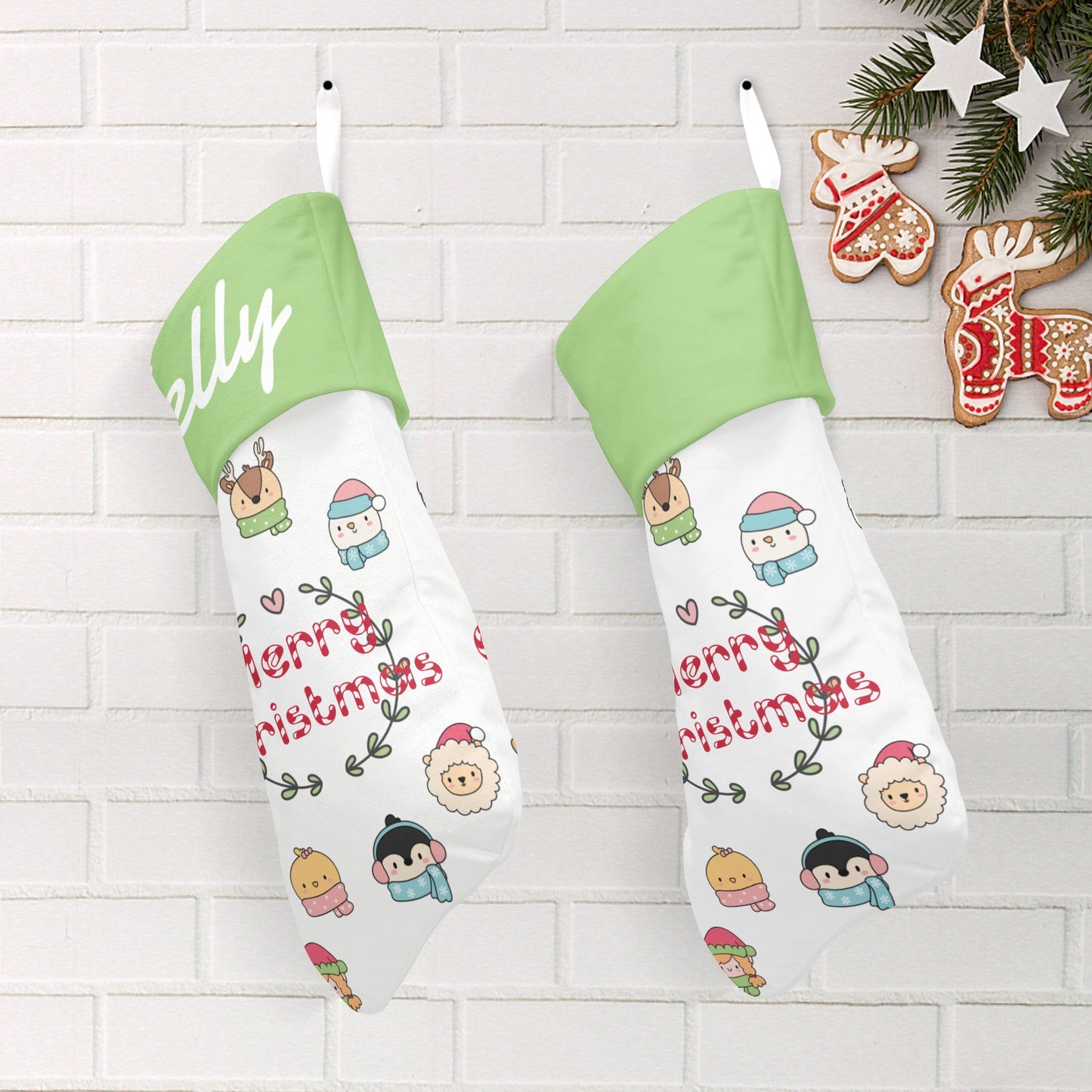 Animal Christmas Stocking Custom Name Santa Socks Gift
