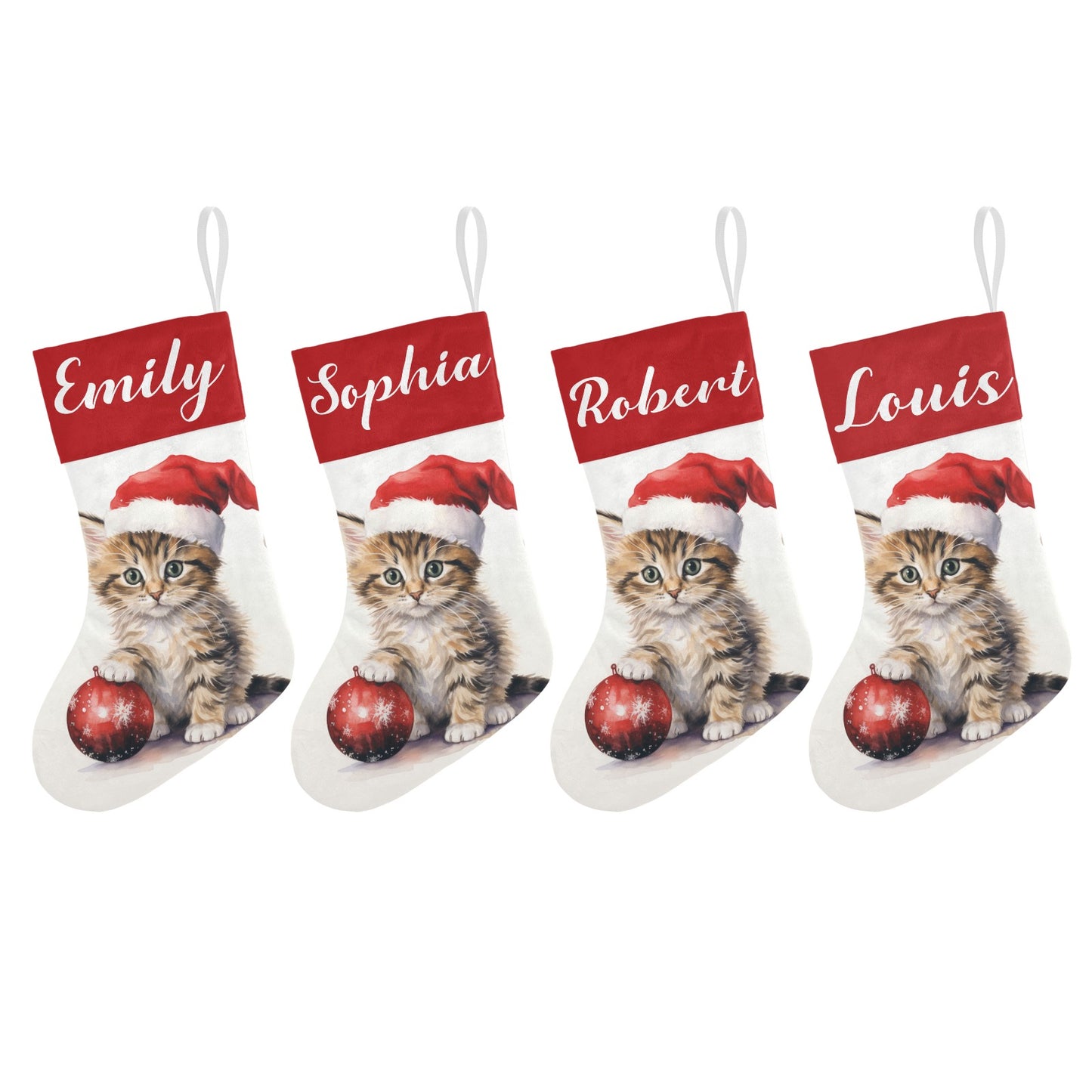 Christmas Cat Christmas Stocking Custom Name Christmas Socks Gift