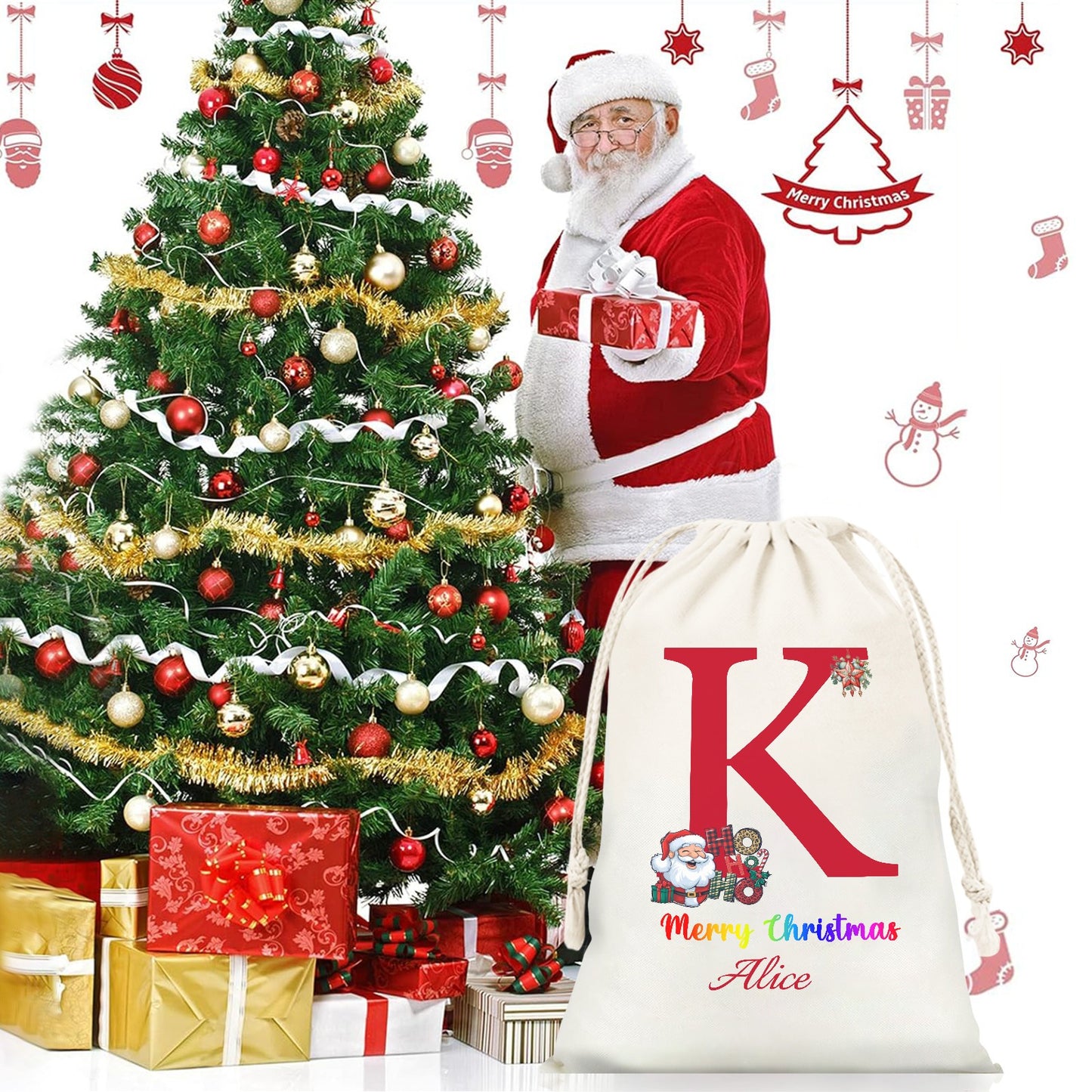 Christmas objects K Christmas Gift Bag 2024 Christmas Best Gift for Children