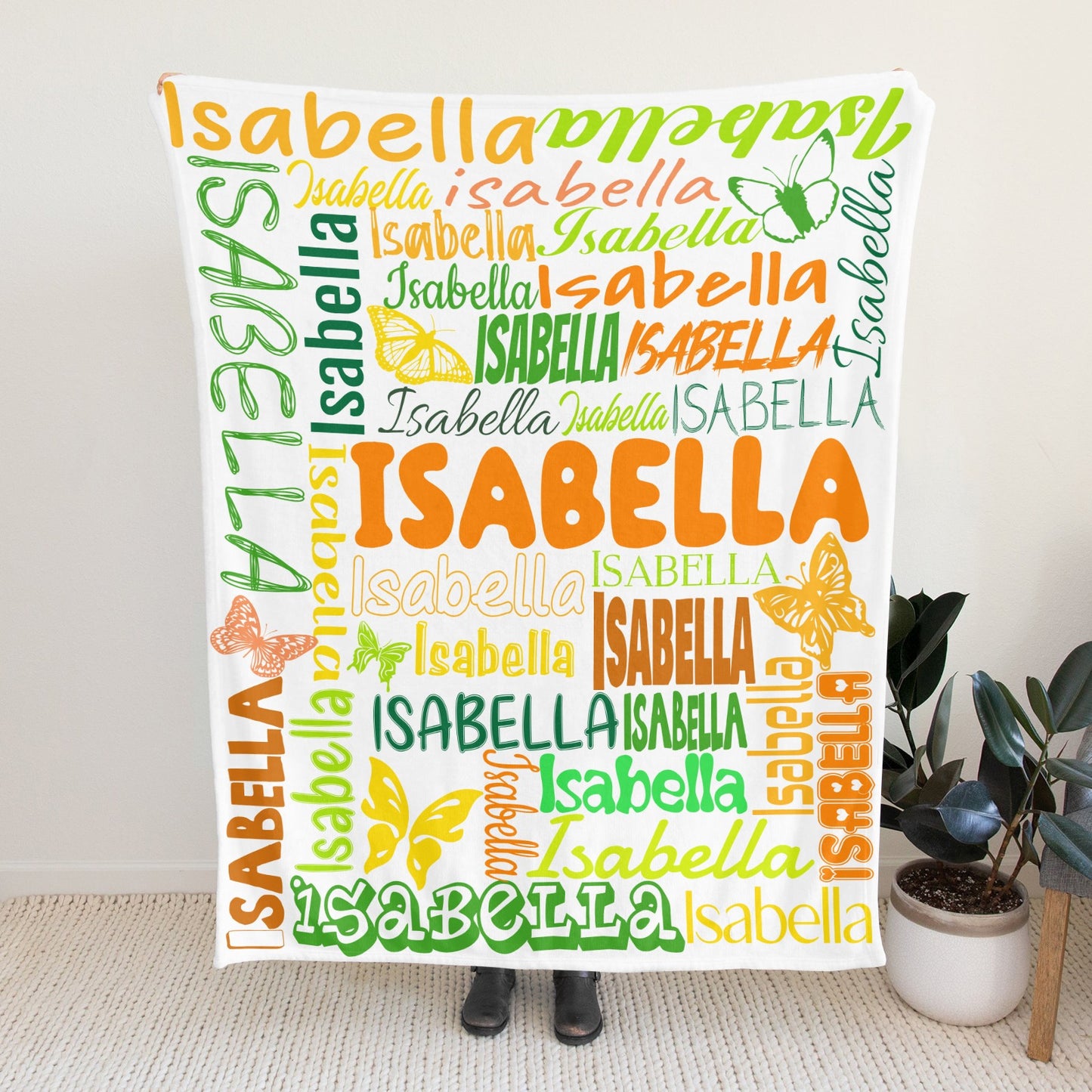 White Flannel Blanket Name Blanket Personalized Blanket for Adult Kids Flannel Customize Throw Blanket Custom
