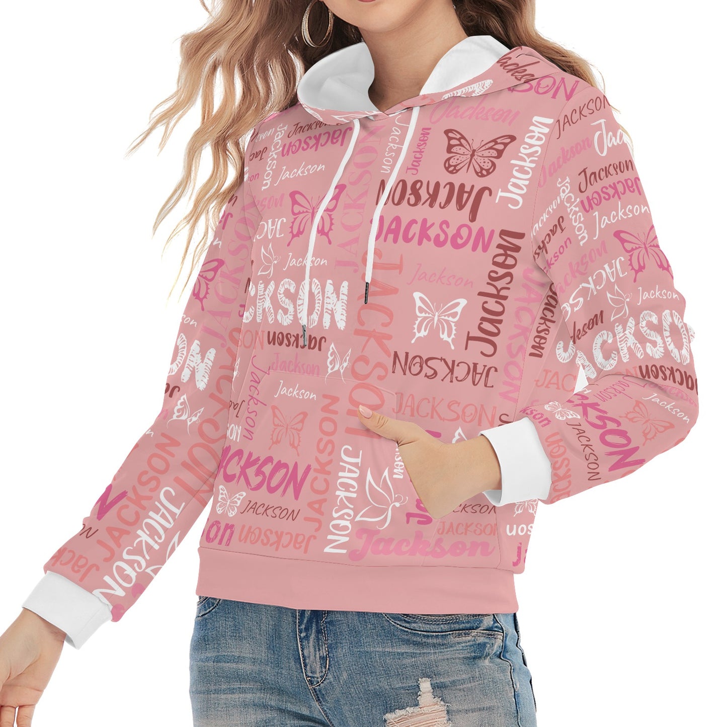 Pink Unisex Heavy Blend Hoodie Custom Hoodie Design Your Own Personalized Hoodies for Women