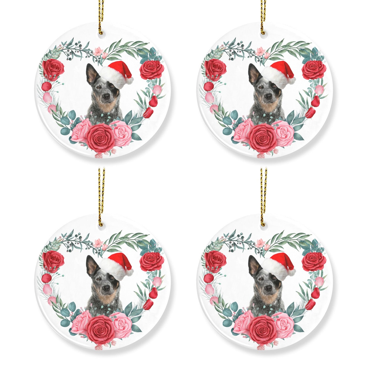 flower (123) Christmas Ornaments Custom Name Santa Gift