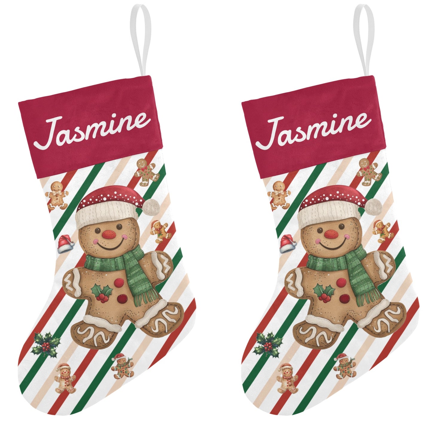 Bear Christmas Stocking Custom Name Santa Socks Gift