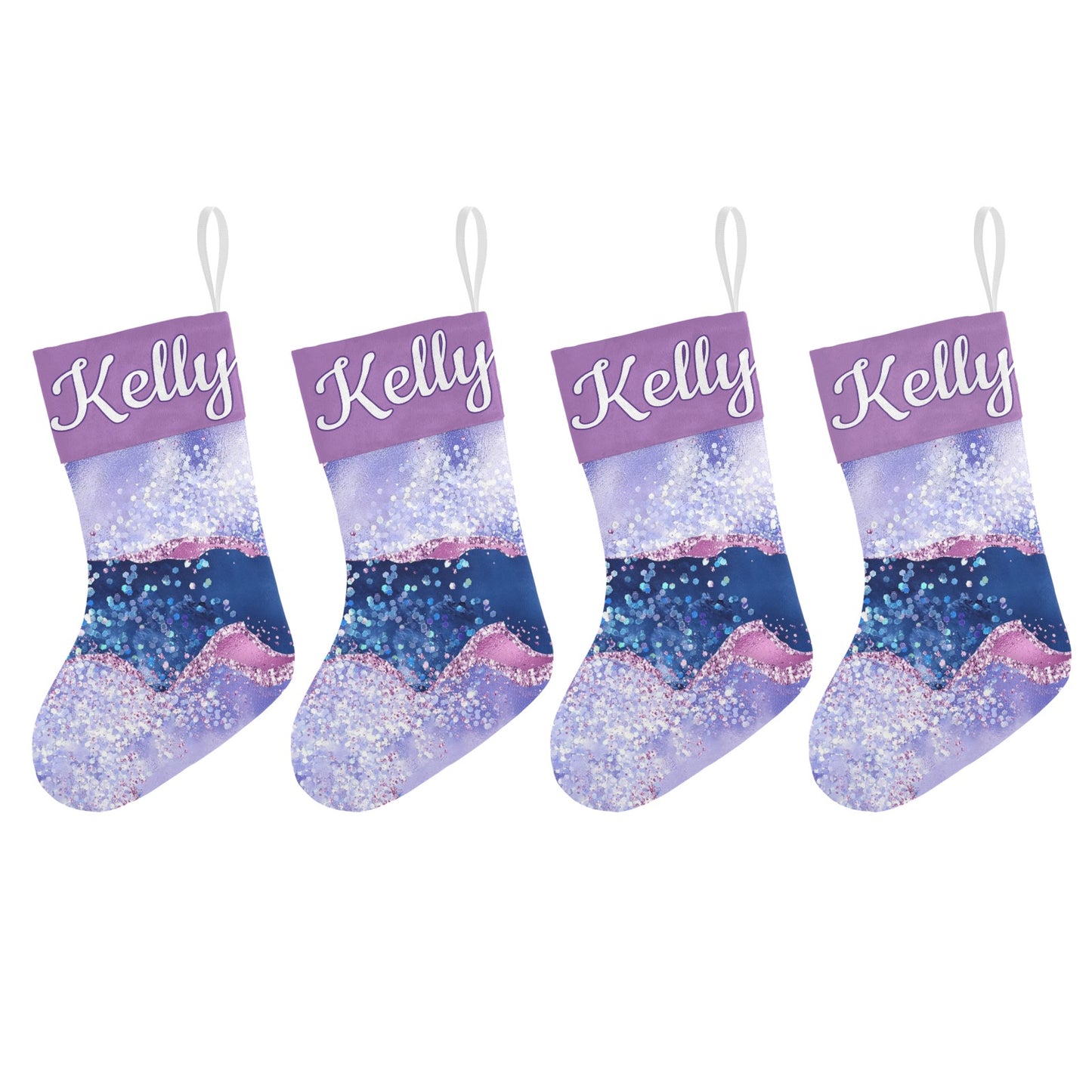 Purple Christmas Stocking Custom Name Santa Socks Gift