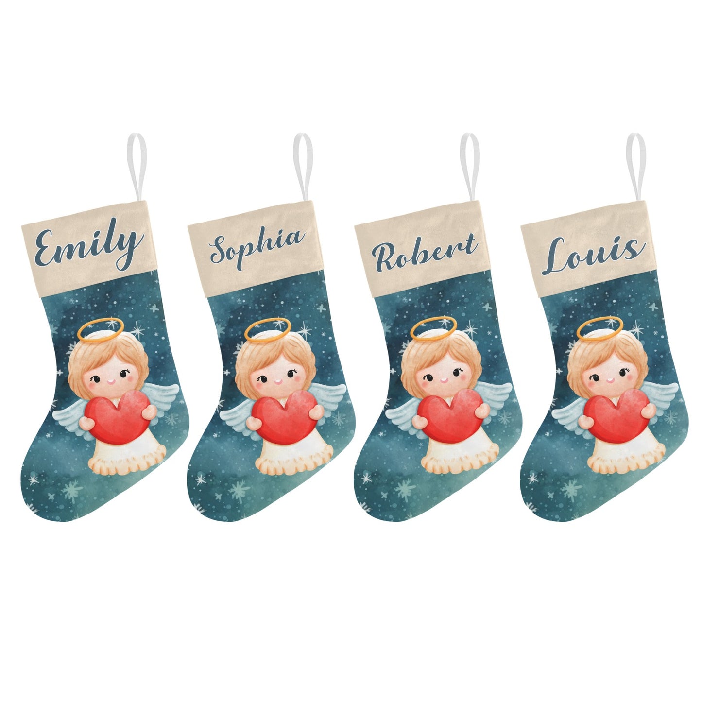 Angel Christmas Stocking Custom Name Christmas Socks Gift