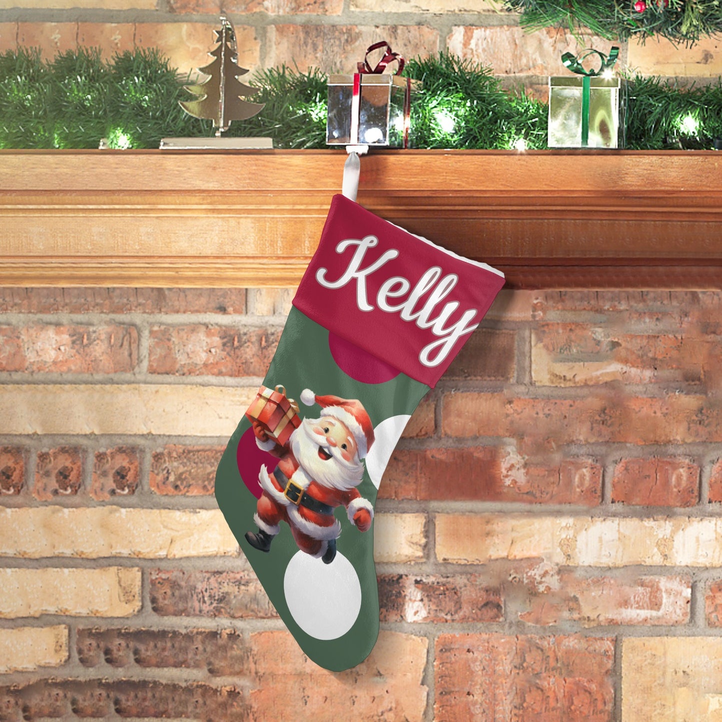 Crown Christmas Stocking Custom Name Santa Socks Gift