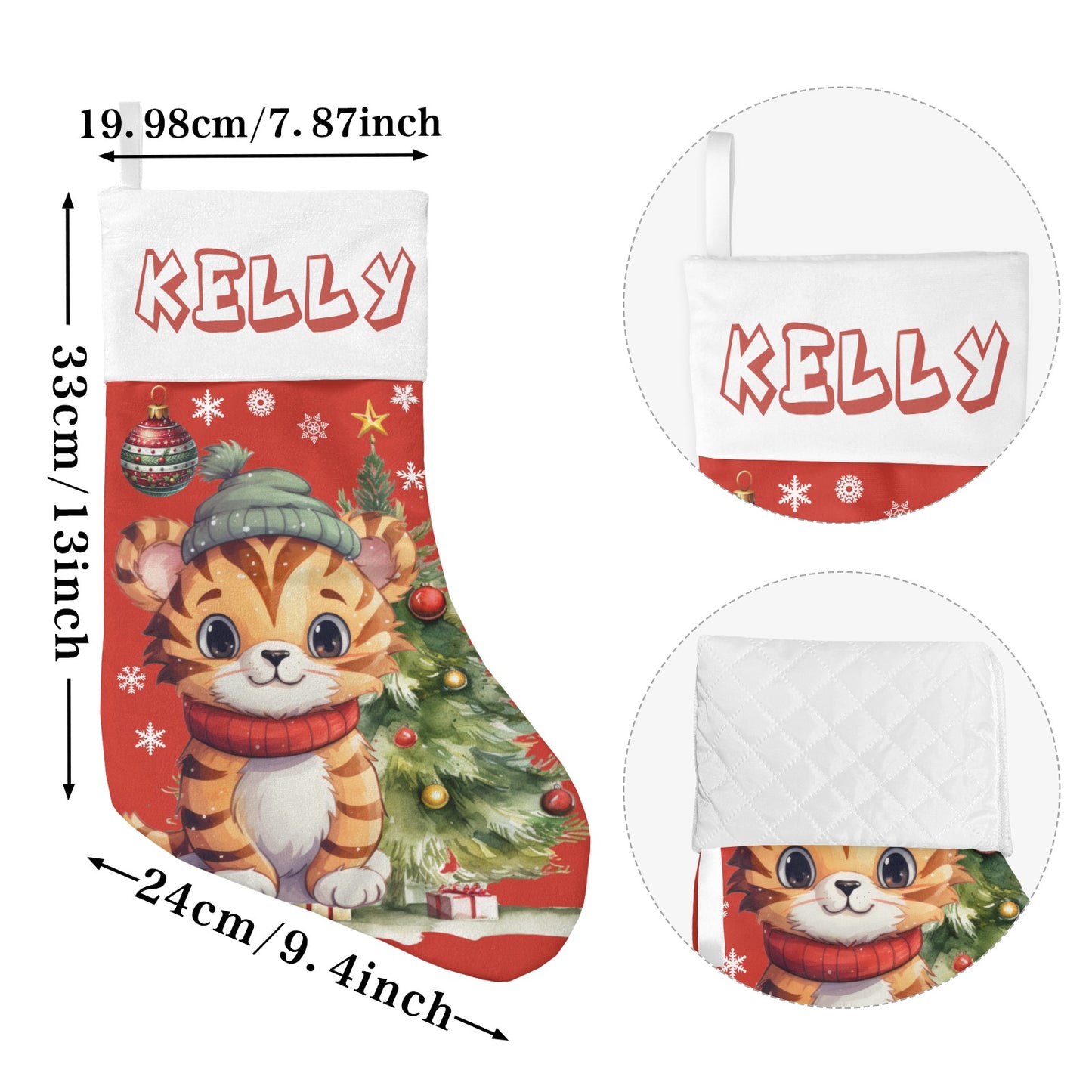 Christmas Ball Christmas Stocking Custom Name Santa Socks Gift