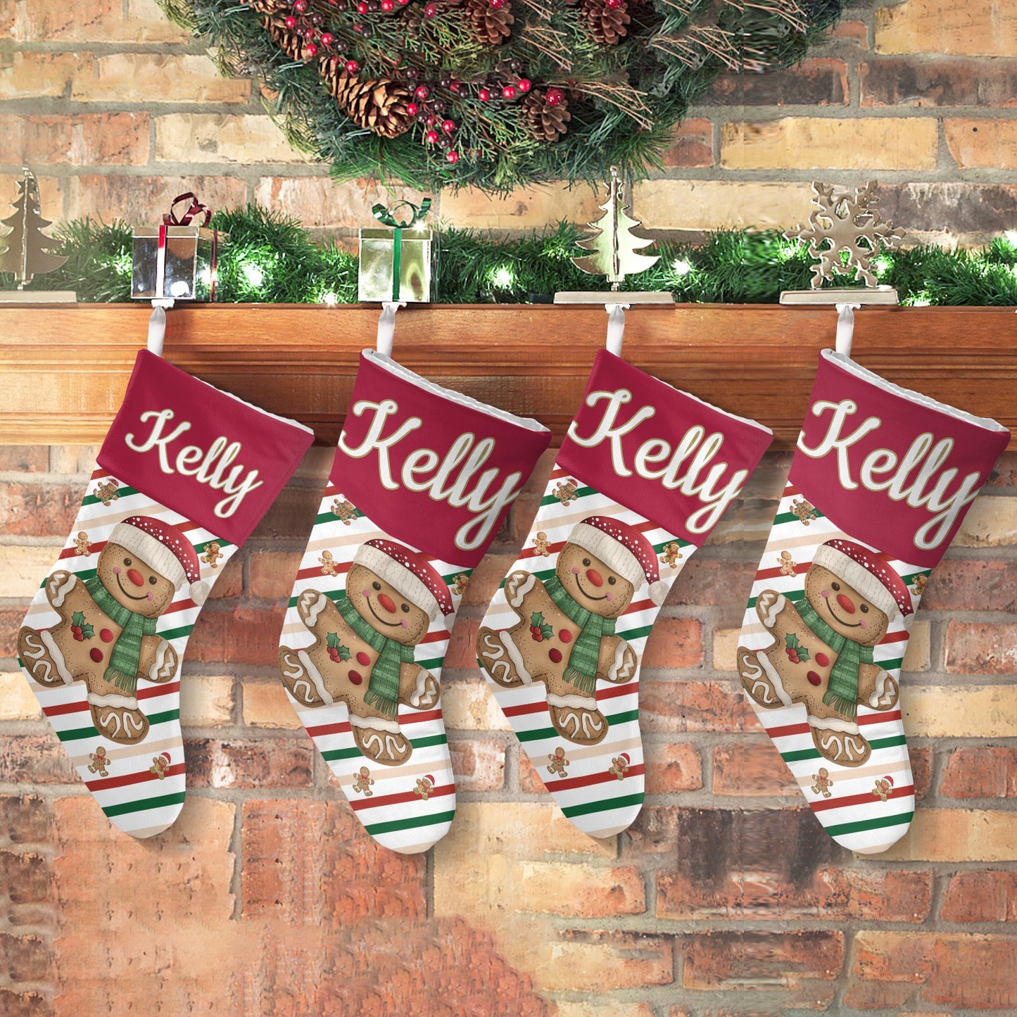 Snow Christmas Stocking Custom Name Santa Socks Gift