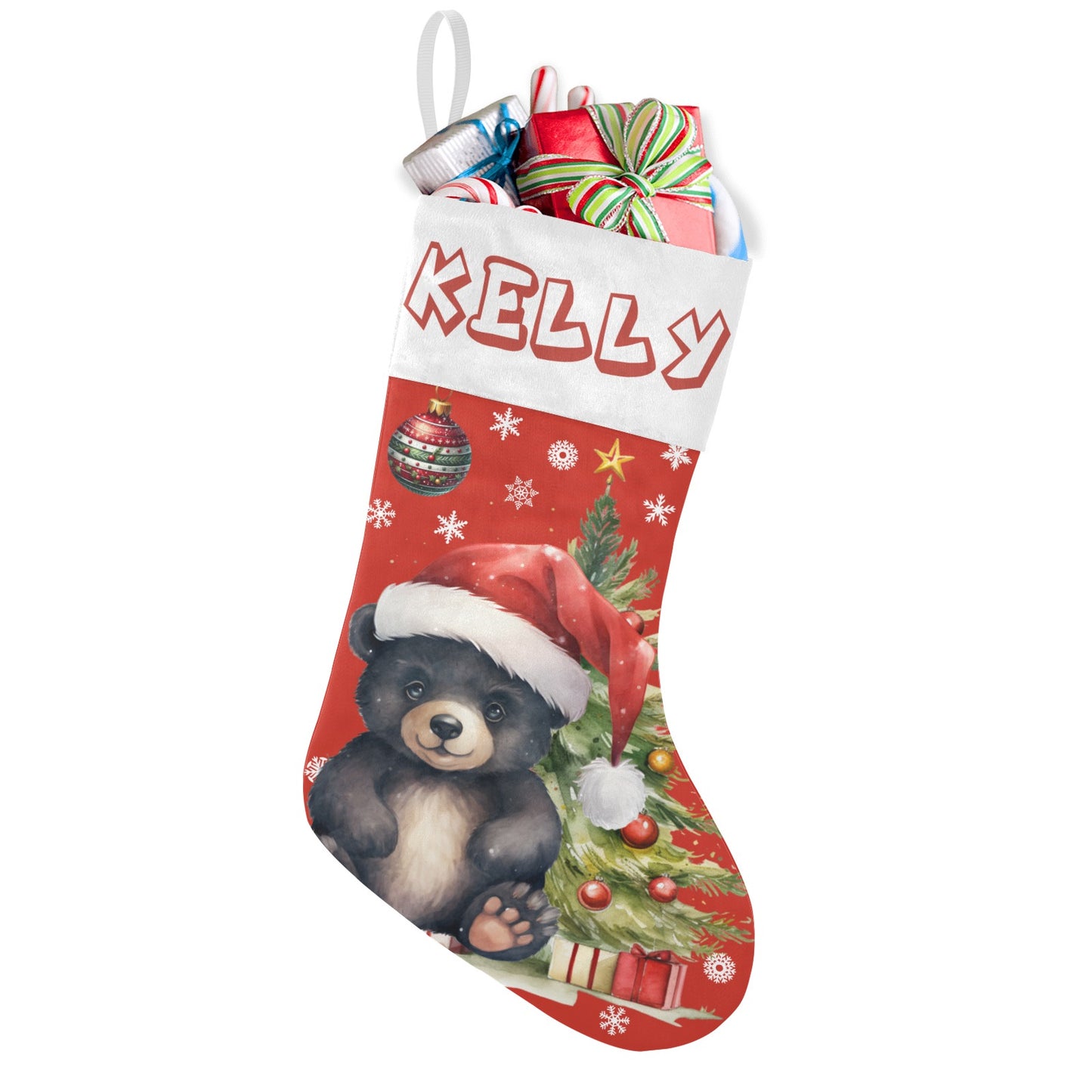 Christmas Black Brea Christmas Stocking Custom Name Santa Socks Gift