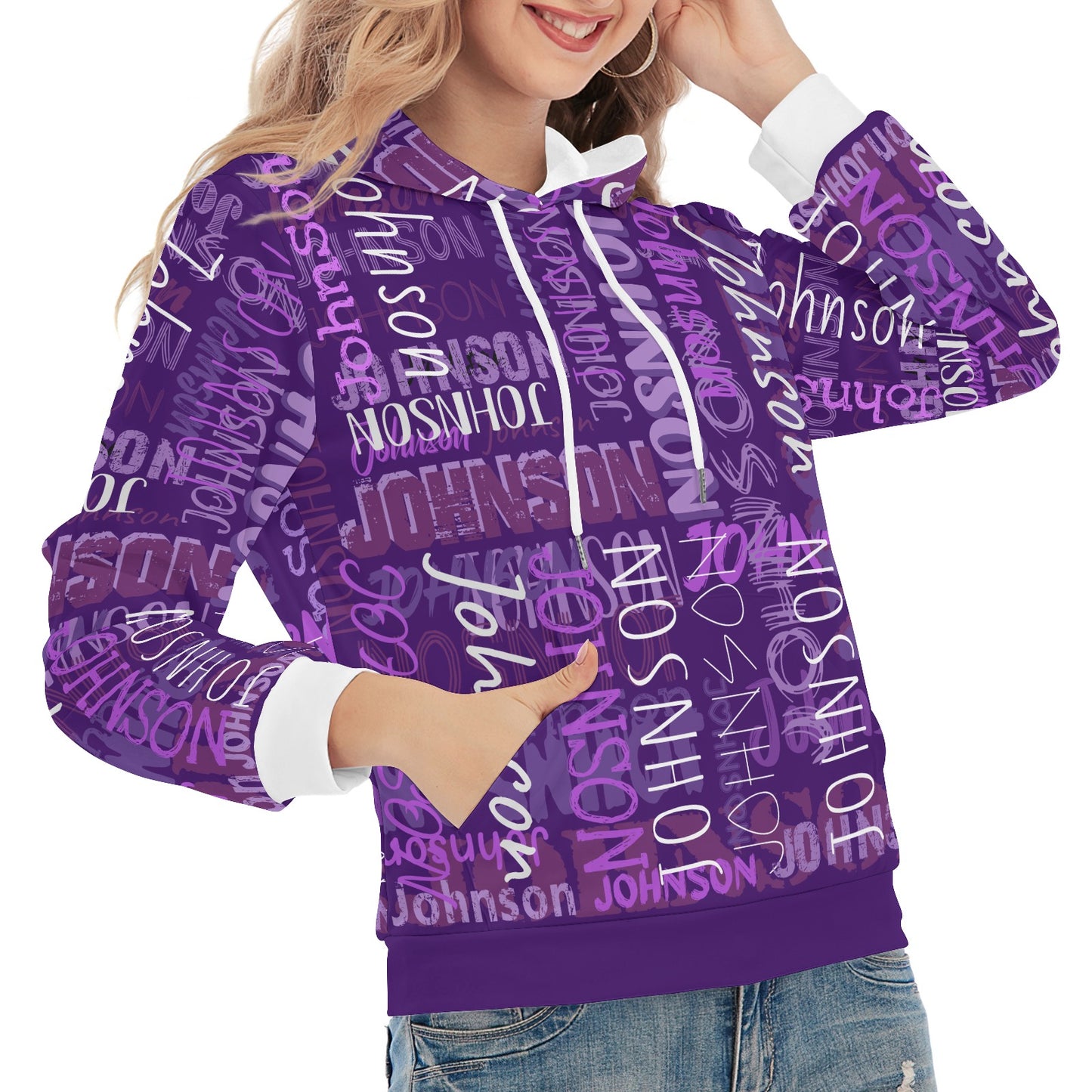 Purple Unisex Heavy Blend Hoodie Custom Hoodie Design Your Own Personalized Hoodies for Women