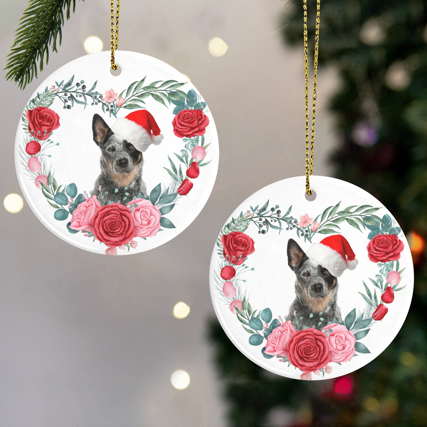 flower (123) Christmas Ornaments Custom Name Santa Gift