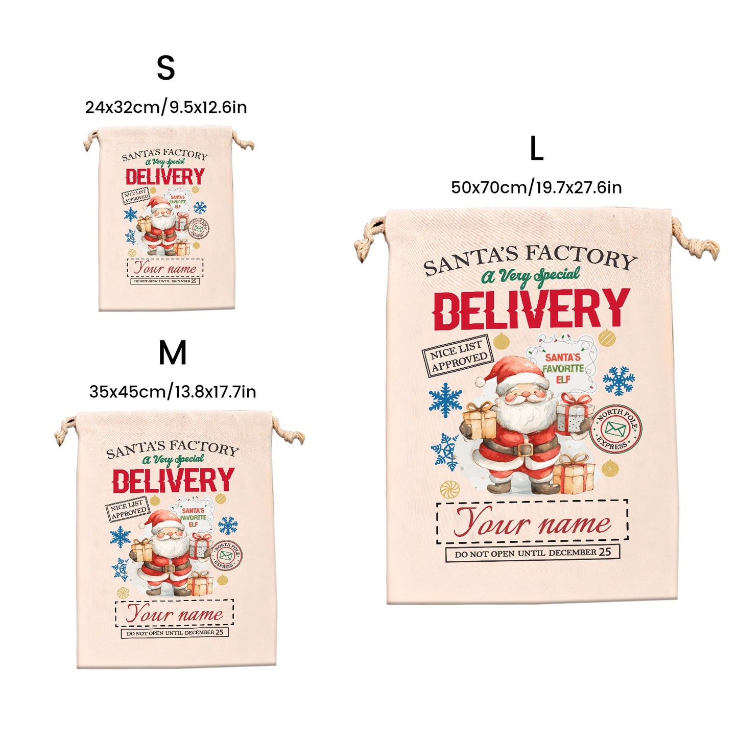 Santa new Christmas Gift Bag Personalized Christmas Wrapping Gift Bags