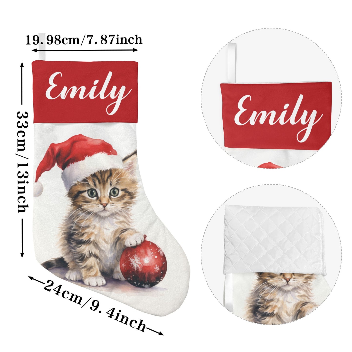 Christmas Cat Christmas Stocking Custom Name Christmas Socks Gift