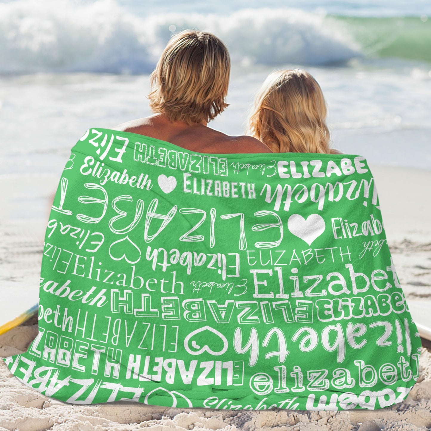 Green Flannel Blanket Name Blanket Personalized Blanket for Adult Kids Flannel Customize Throw Blanket Custom