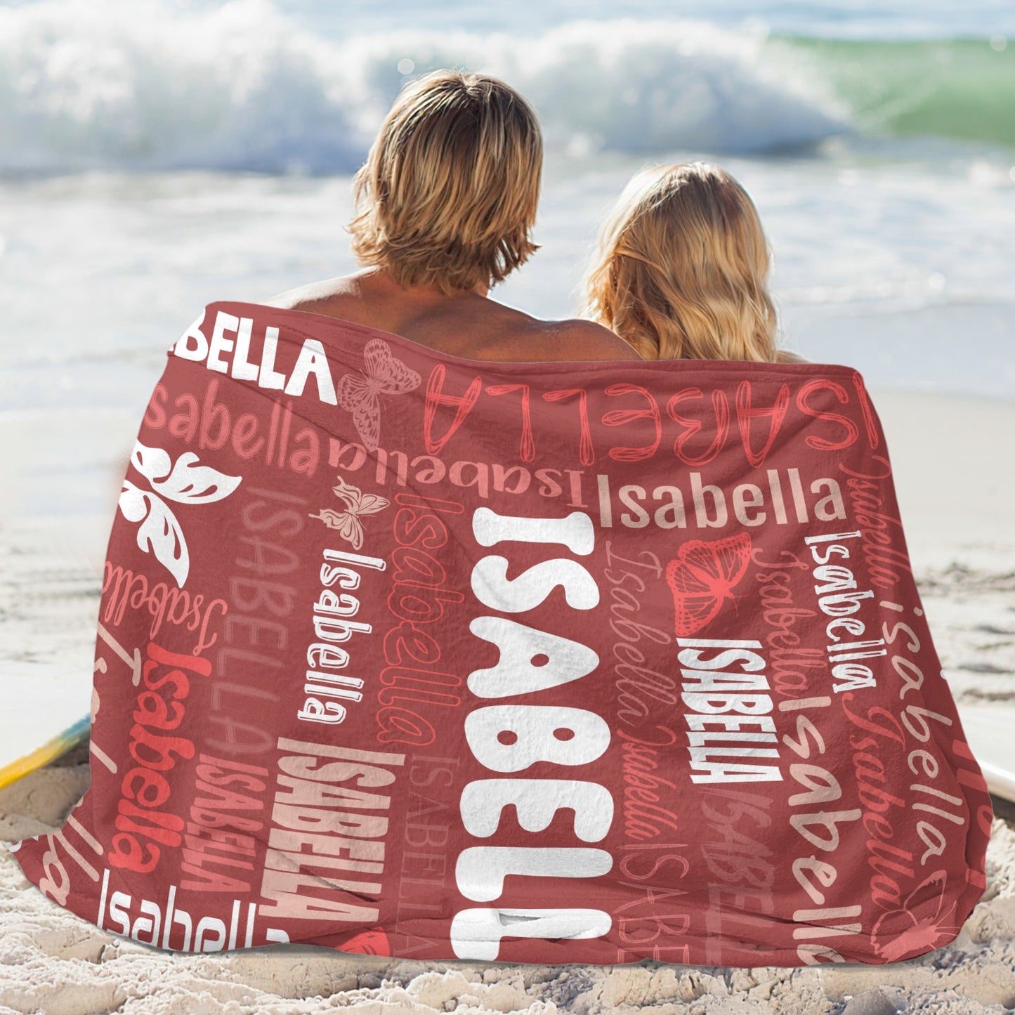 Red Flannel Blanket Name Blanket Personalized Blanket for Adult Kids Flannel Customize Throw Blanket Custom