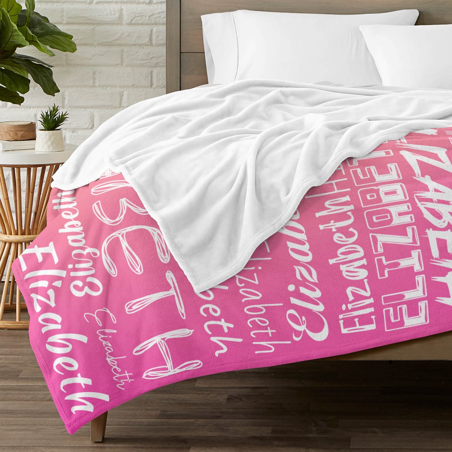 Orange Gradient Flannel Blanket Name Blanket Personalized Blanket for Adult Kids Flannel Customize Throw Blanket Custom