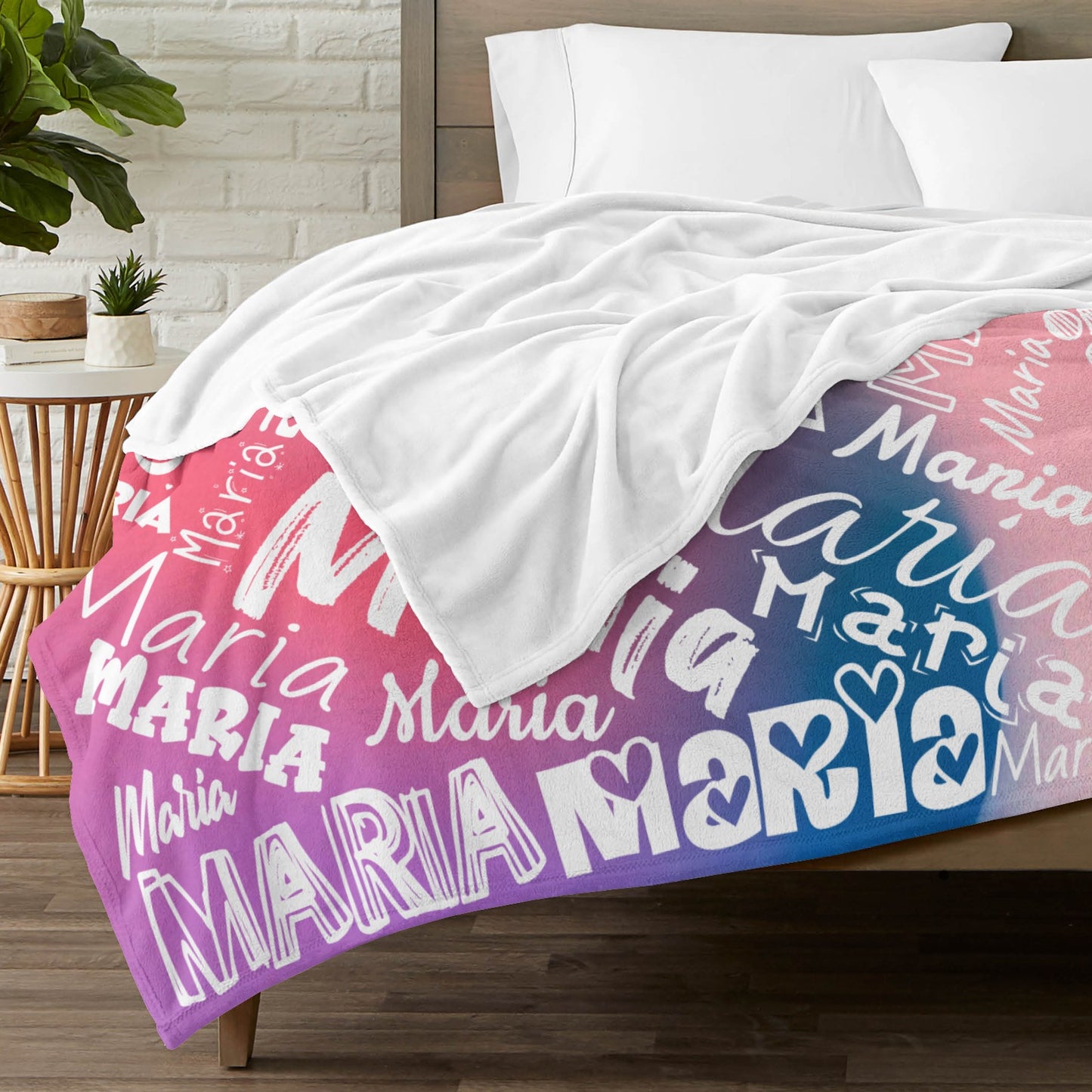 Red Flannel Blanket Name Blanket Personalized Blanket for Adult Kids Flannel Customize Throw Blanket Custom
