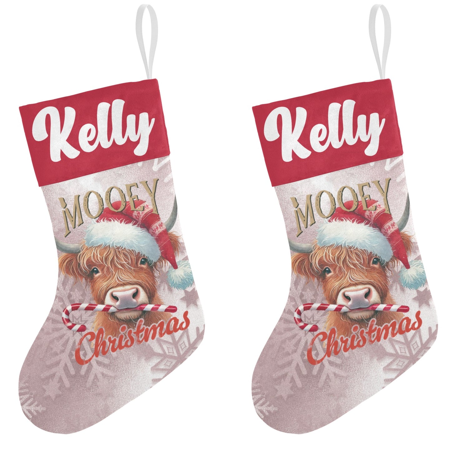 Cow Christmas Stocking Custom Name Santa Socks Gift
