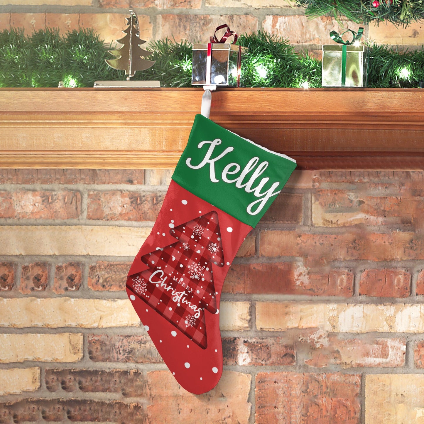 Dot Christmas Stocking Custom Name Santa Socks Gift