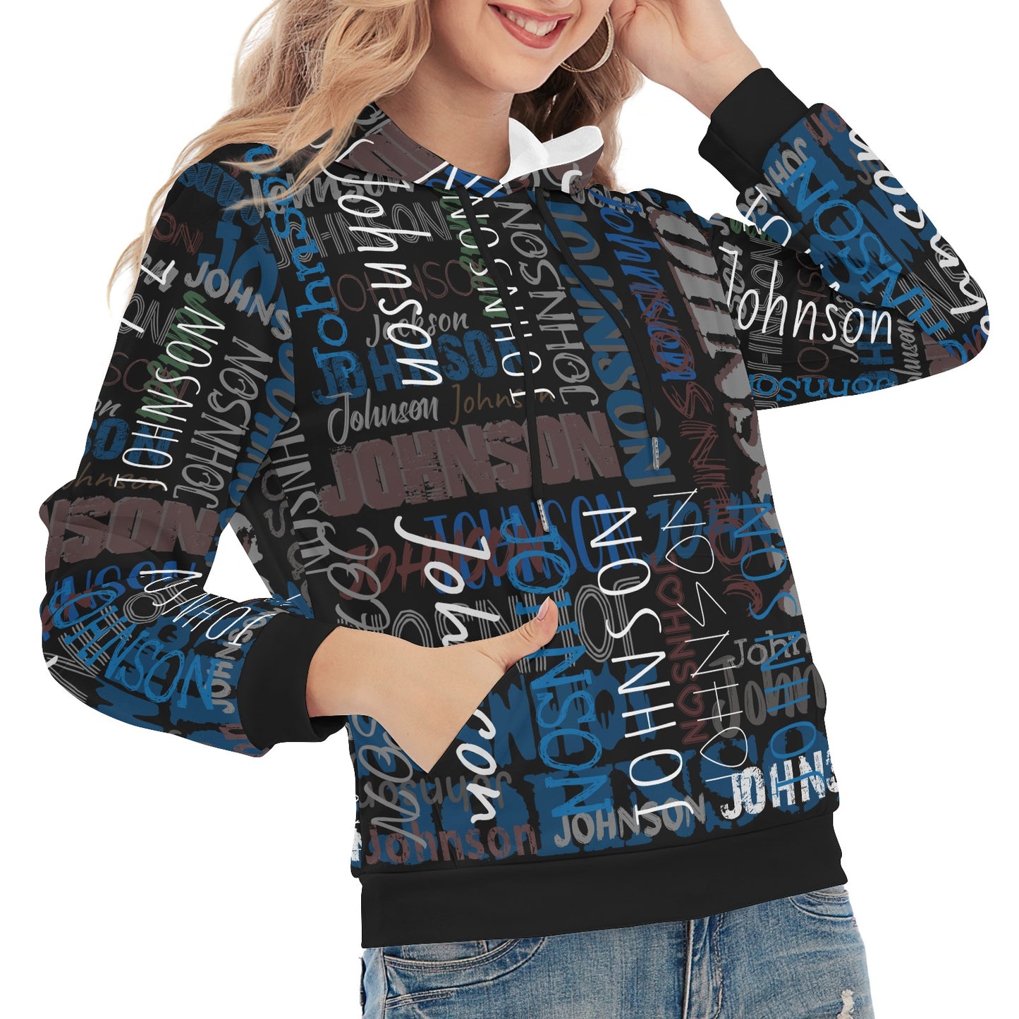 Black Unisex Heavy Blend Hoodie Custom Hoodie Design Your Own Personalized Hoodies for Women
