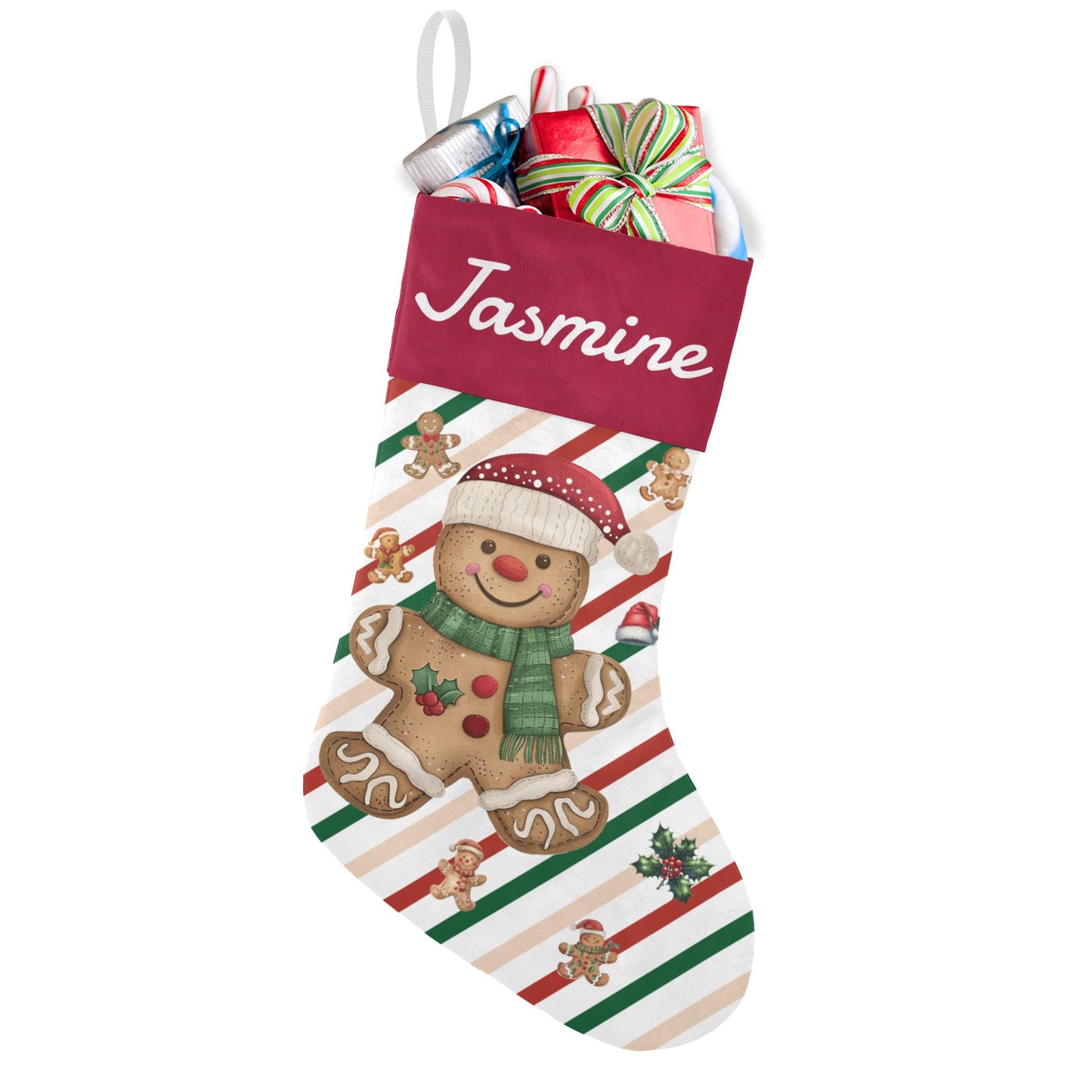 Bear Christmas Stocking Custom Name Santa Socks Gift
