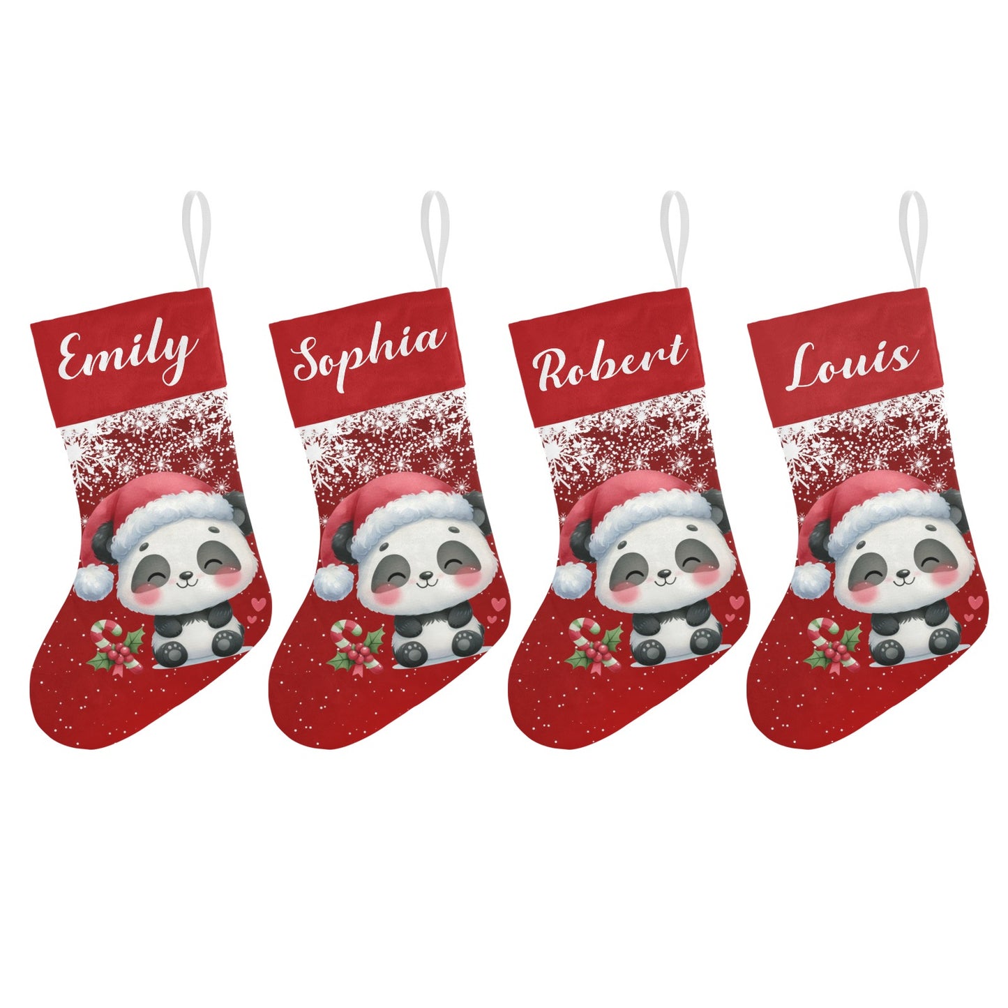 Panda Christmas Stocking Custom Name Christmas Socks Gift