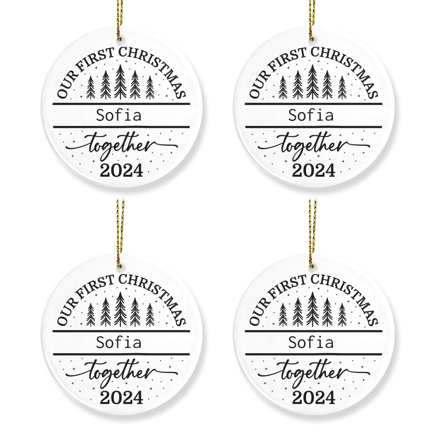 1st Christmas Christmas Ornaments Custom Name Santa Gift