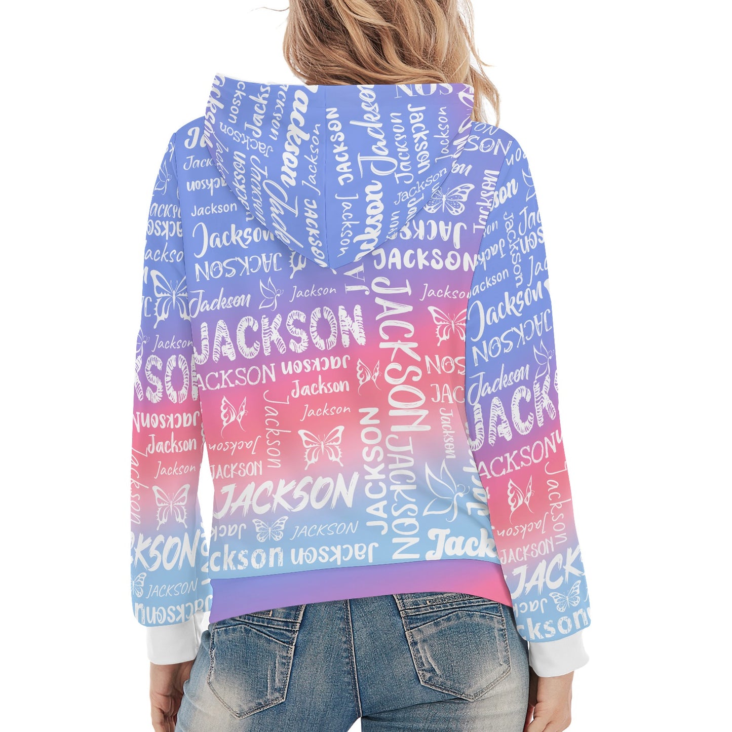 Blue Pink Unisex Heavy Blend Hoodie Custom Hoodie Design Your Own Personalized Hoodies for Women