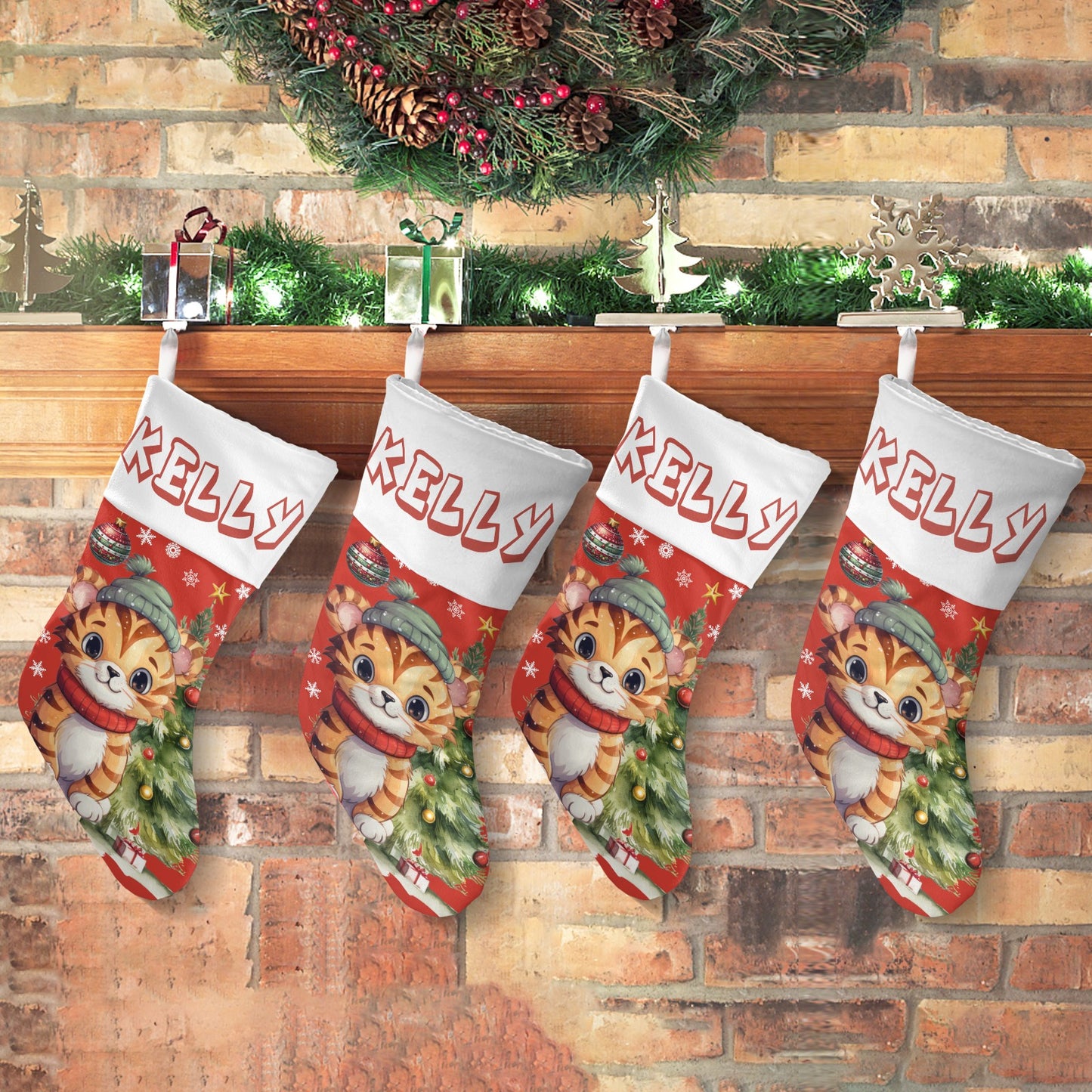 Christmas Ball Christmas Stocking Custom Name Santa Socks Gift