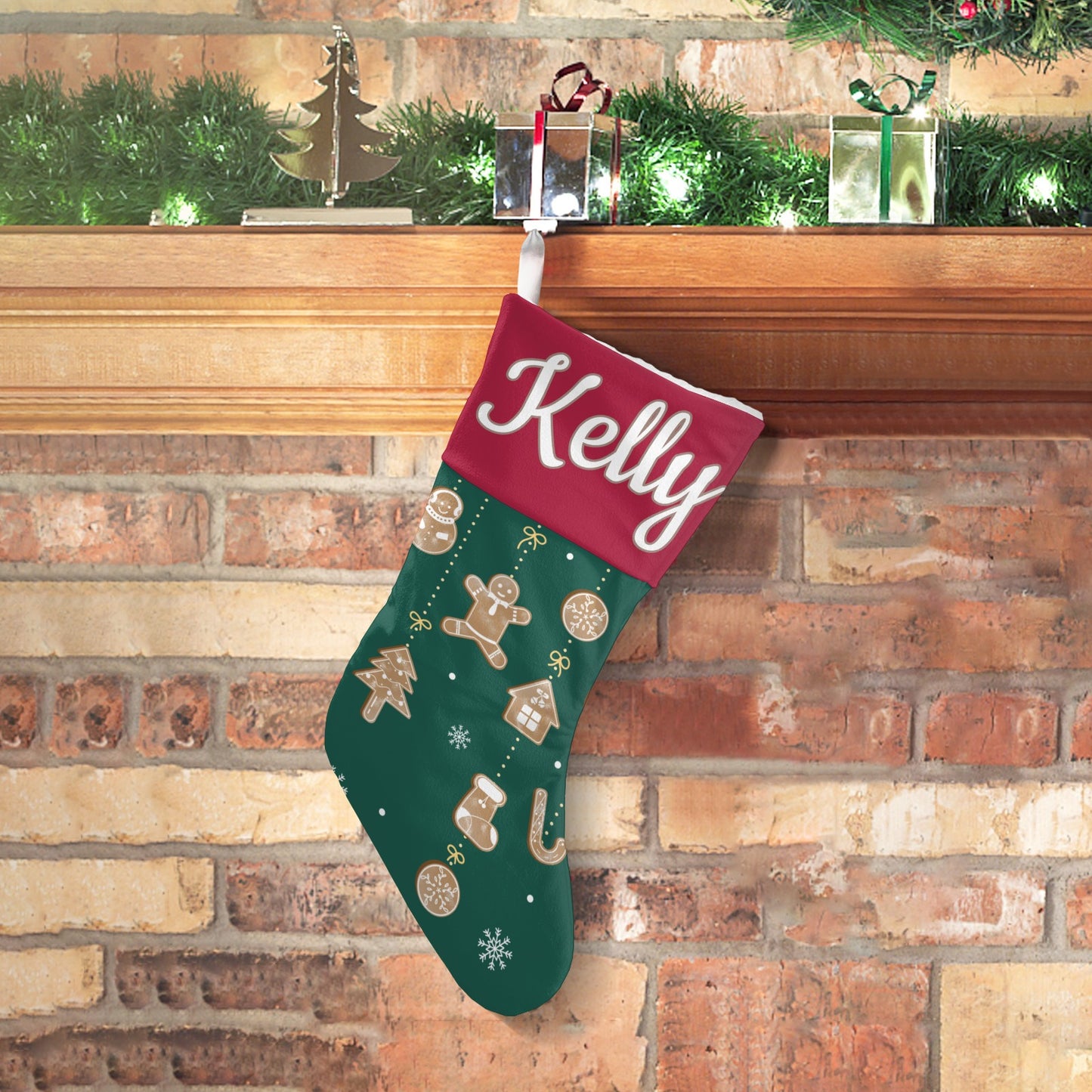Bow Christmas Stocking Custom Name Santa Socks Gift