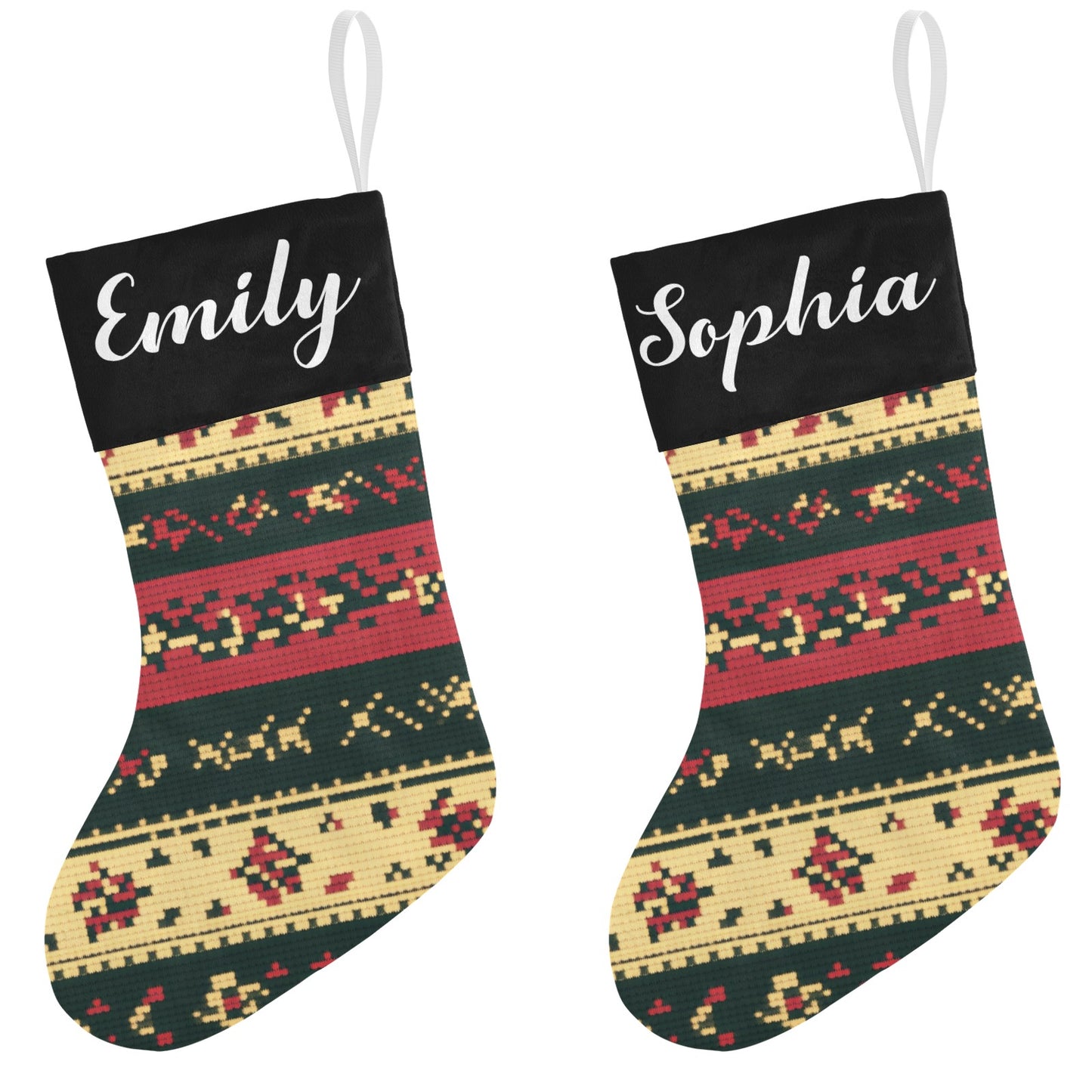 Black Christmas Stocking Custom Name Christmas Socks Gift