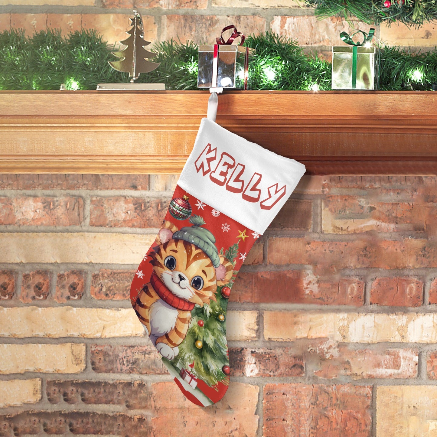 Christmas Ball Christmas Stocking Custom Name Santa Socks Gift