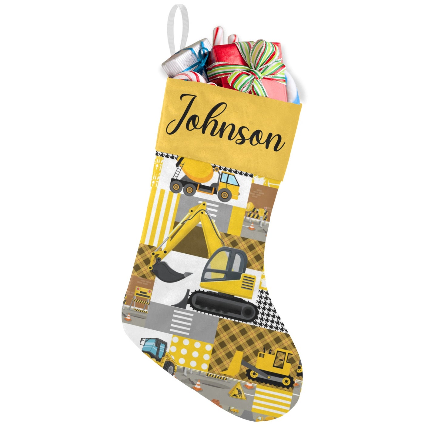 Truck Tractor Christmas Stocking Custom Name Christmas Socks Gift